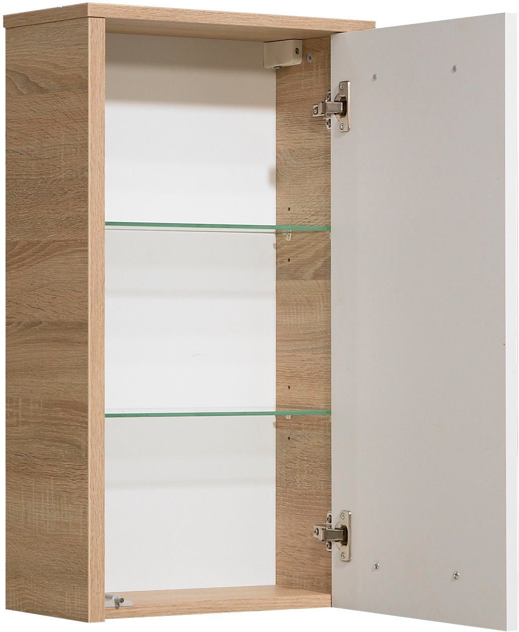 Saphir Badkamerserie Quickset 382 5-delig, keramieken wastafelonderkast met led-spiegelkast Halfhoge kast, onderkast, hangend kastje, inclusief deurdemper, 8 deuren (6-delig)