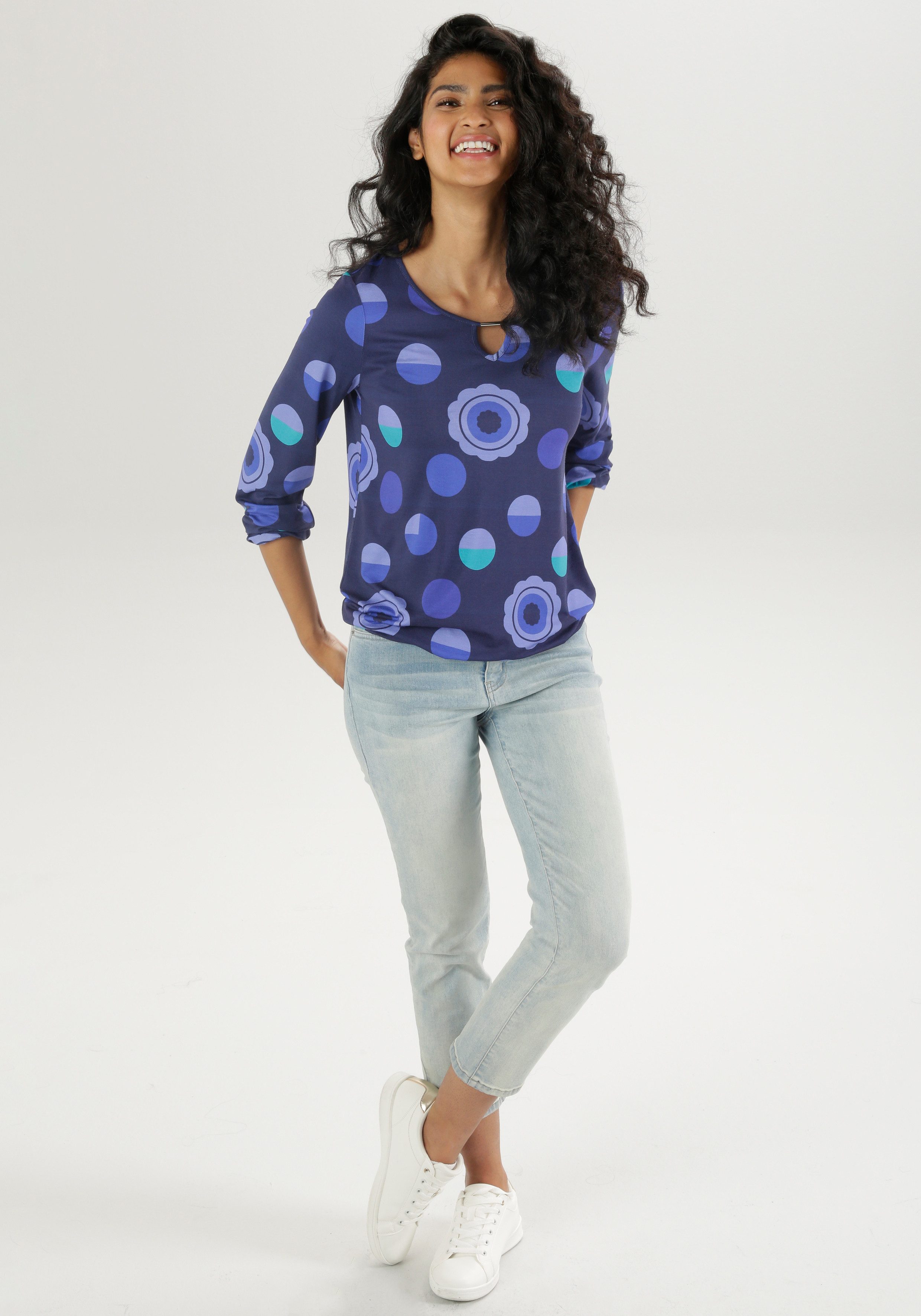 Aniston SELECTED Shirt met lange mouwen met verbergende elastieken
