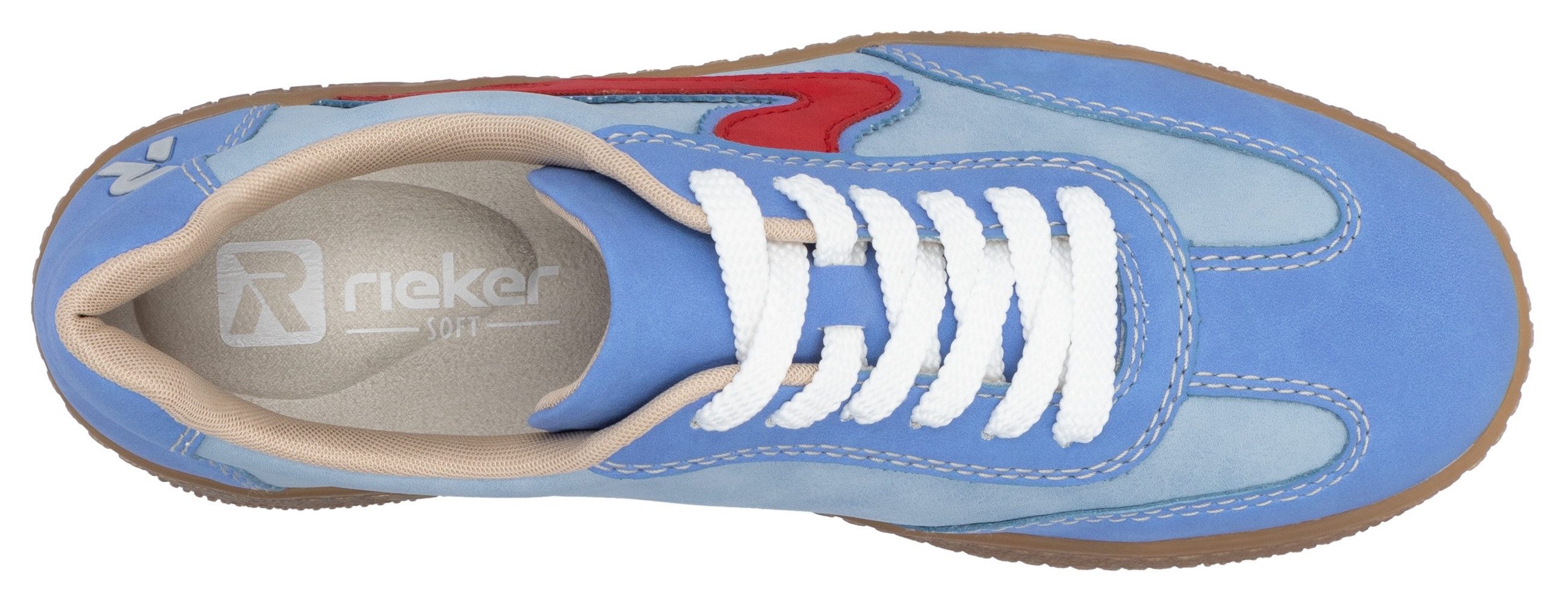 RIEKER Sport Plateausneakers vrijetijdsschoen, lage schoen, veterschoen in vegan uitvoering