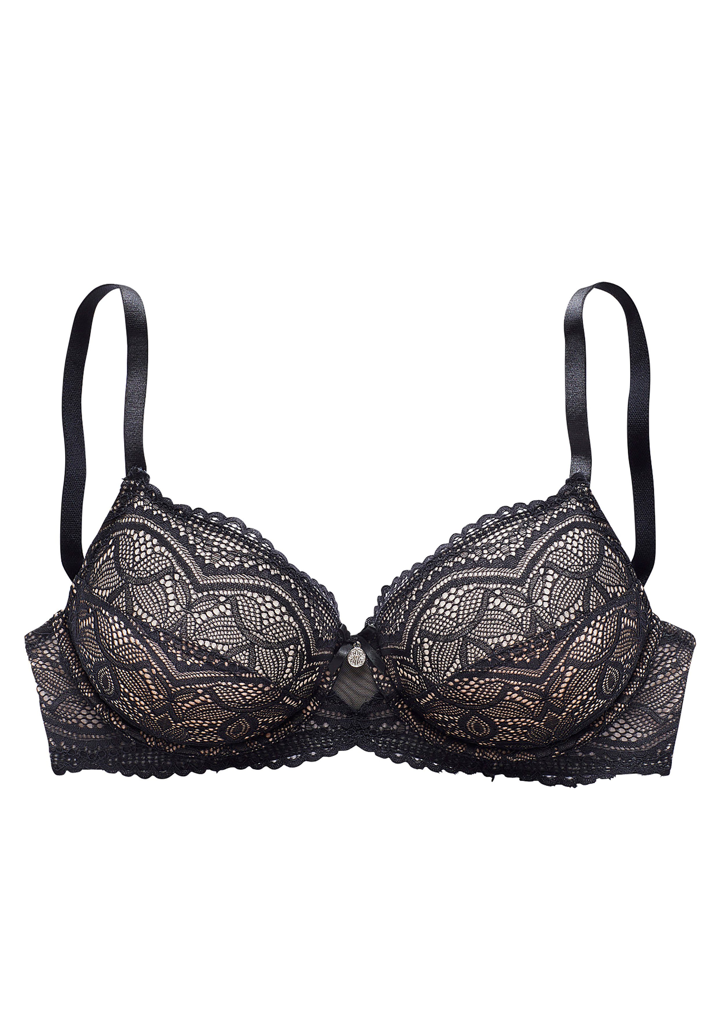 Nuance Beugel-bh Vivianna met extravagant kant in een grafische look, lingerie