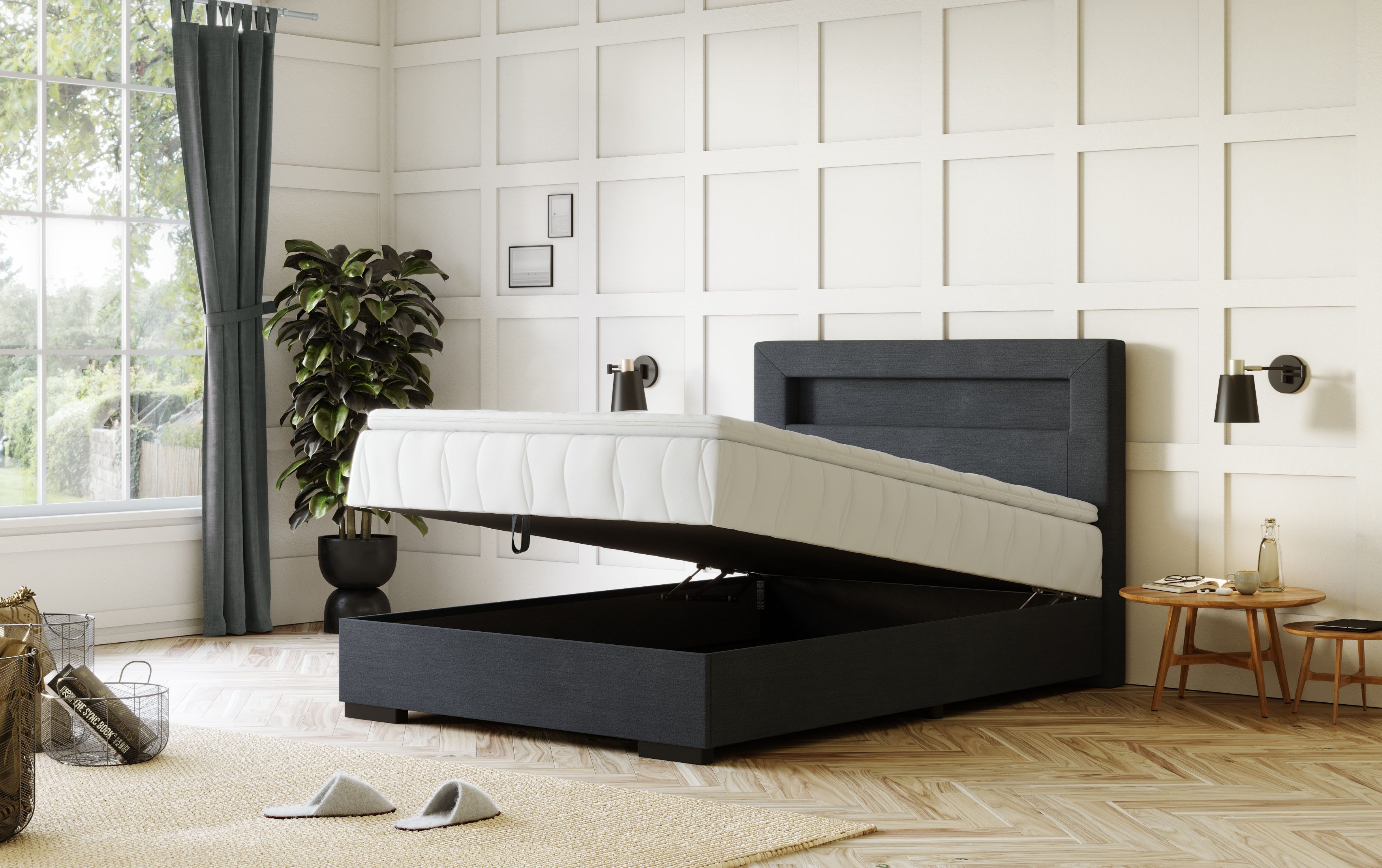 COTTA Boxspring Kelly uitgerust met led-licht, incl. bedlade