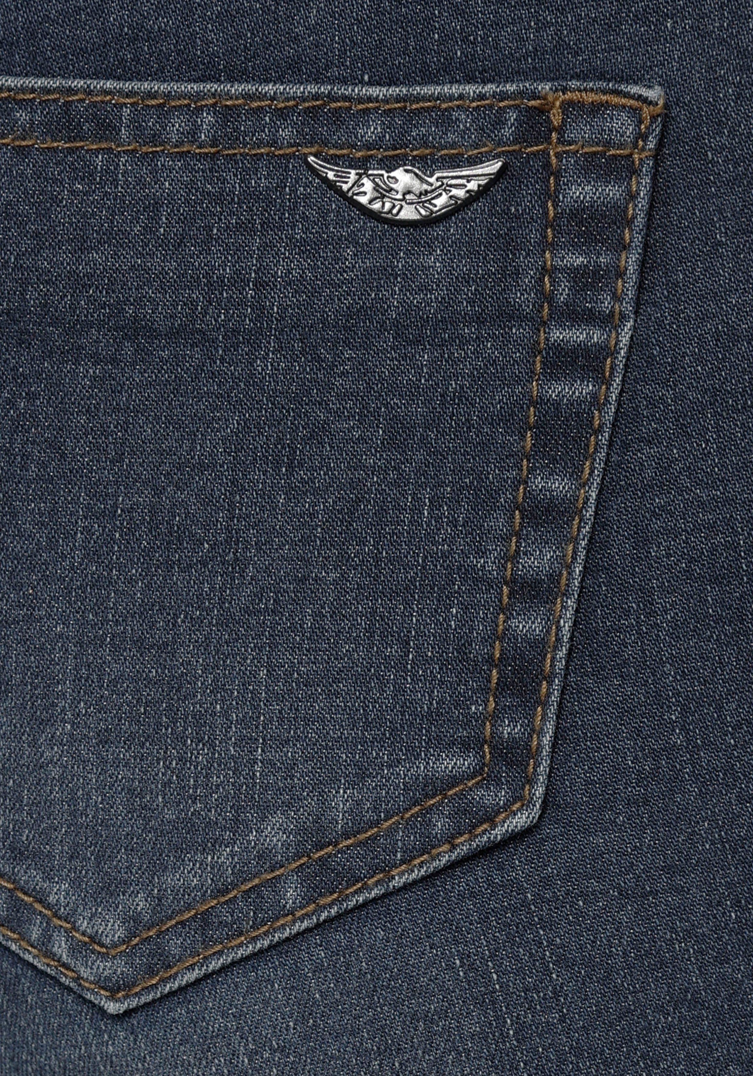 Arizona 7/8 jeans Met geren extra-strakke snit, used-look-wassing, lage taille