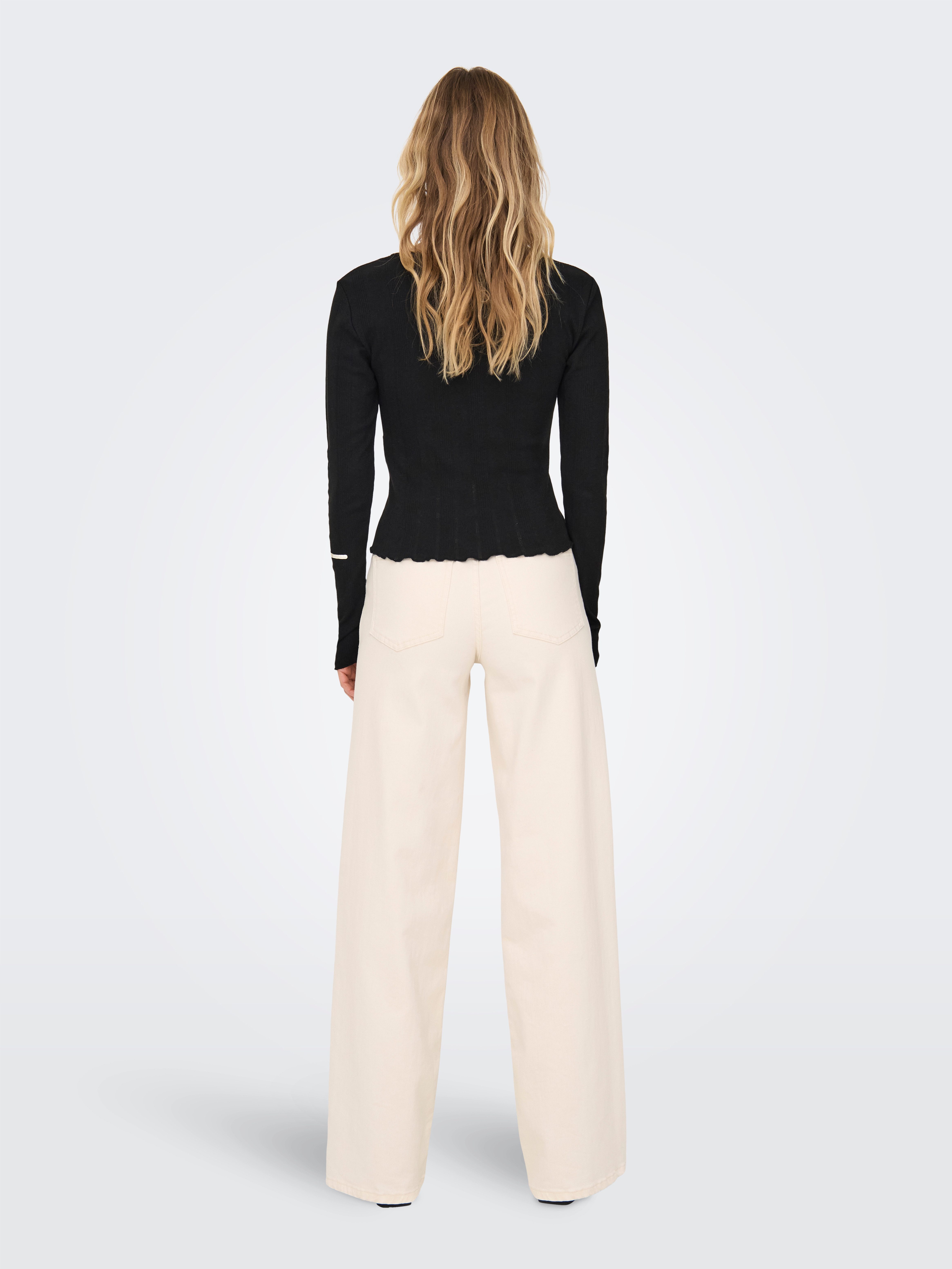 Only Shirt met lange mouwen ONLCARLOTTA L/S WRAP TOP JRS