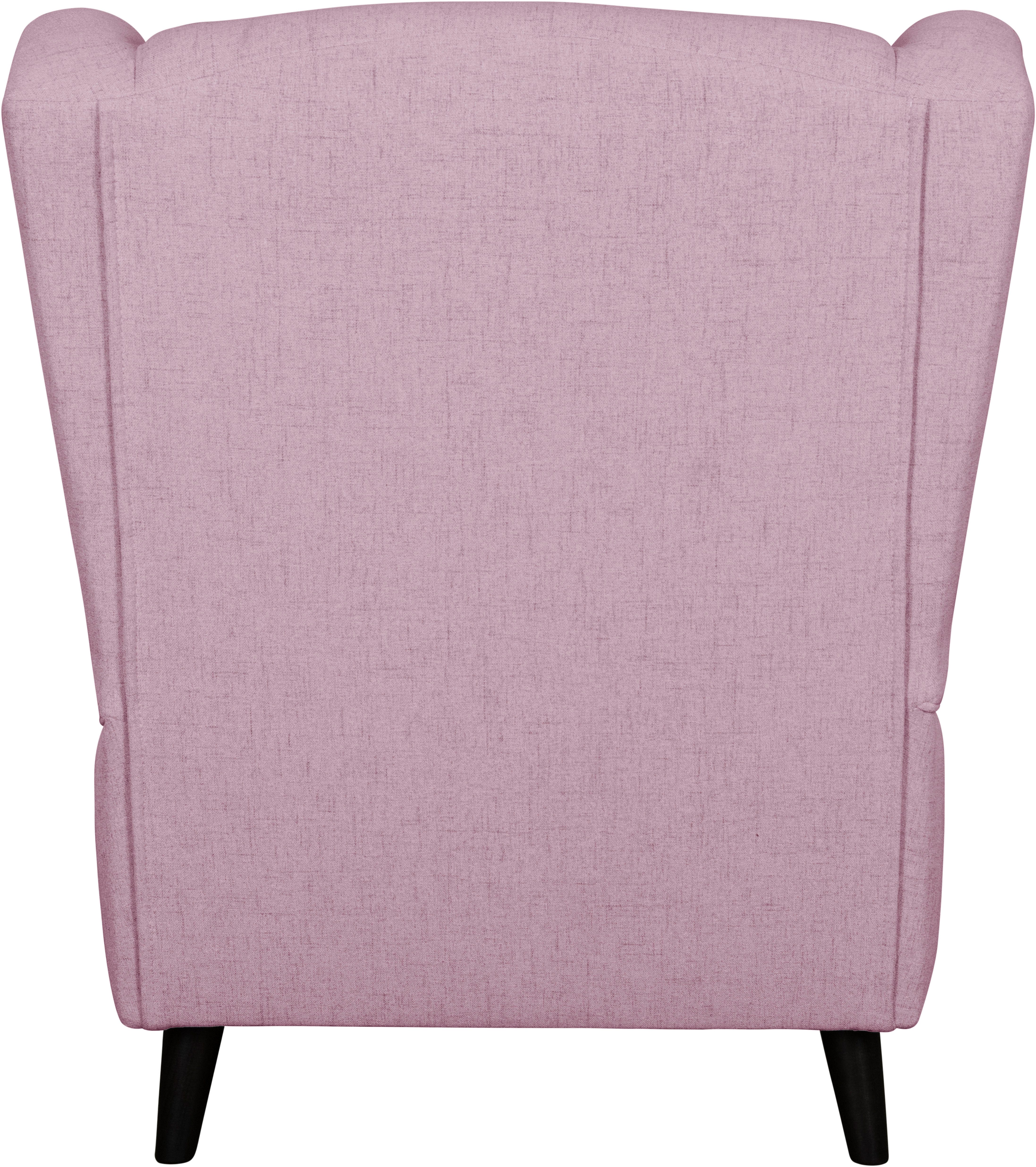 Home affaire Fauteuil Ohrensessel CHISTELLE, optioneel met poef met golfondersteuning, afmetingen: b/d/h: 81/87/99 cm
