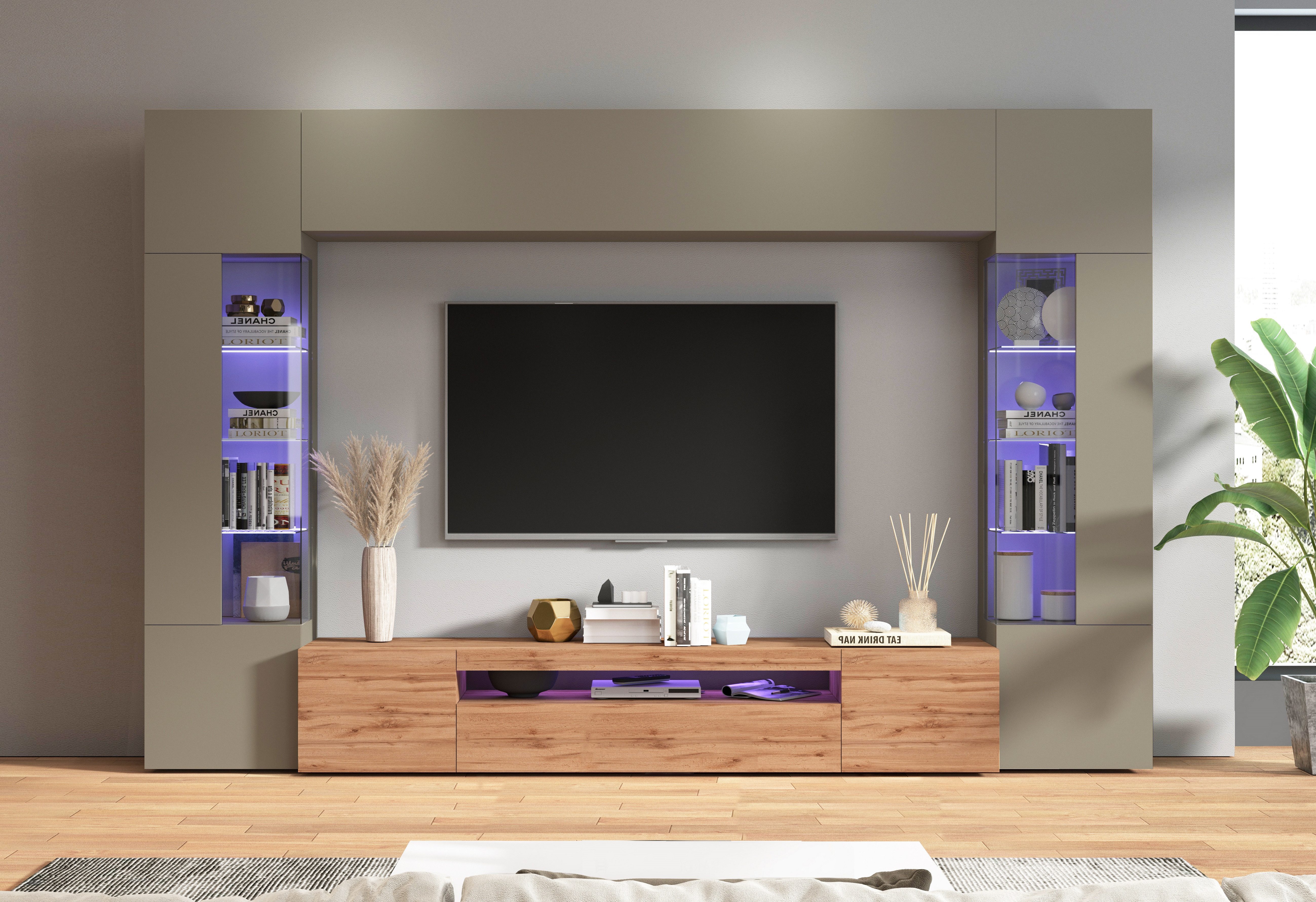 INOSIGN Wandmeubel New Egypt bestaande uit 2 opbergvitrines, 1 lowboard, 1 hangkast (4-delig)