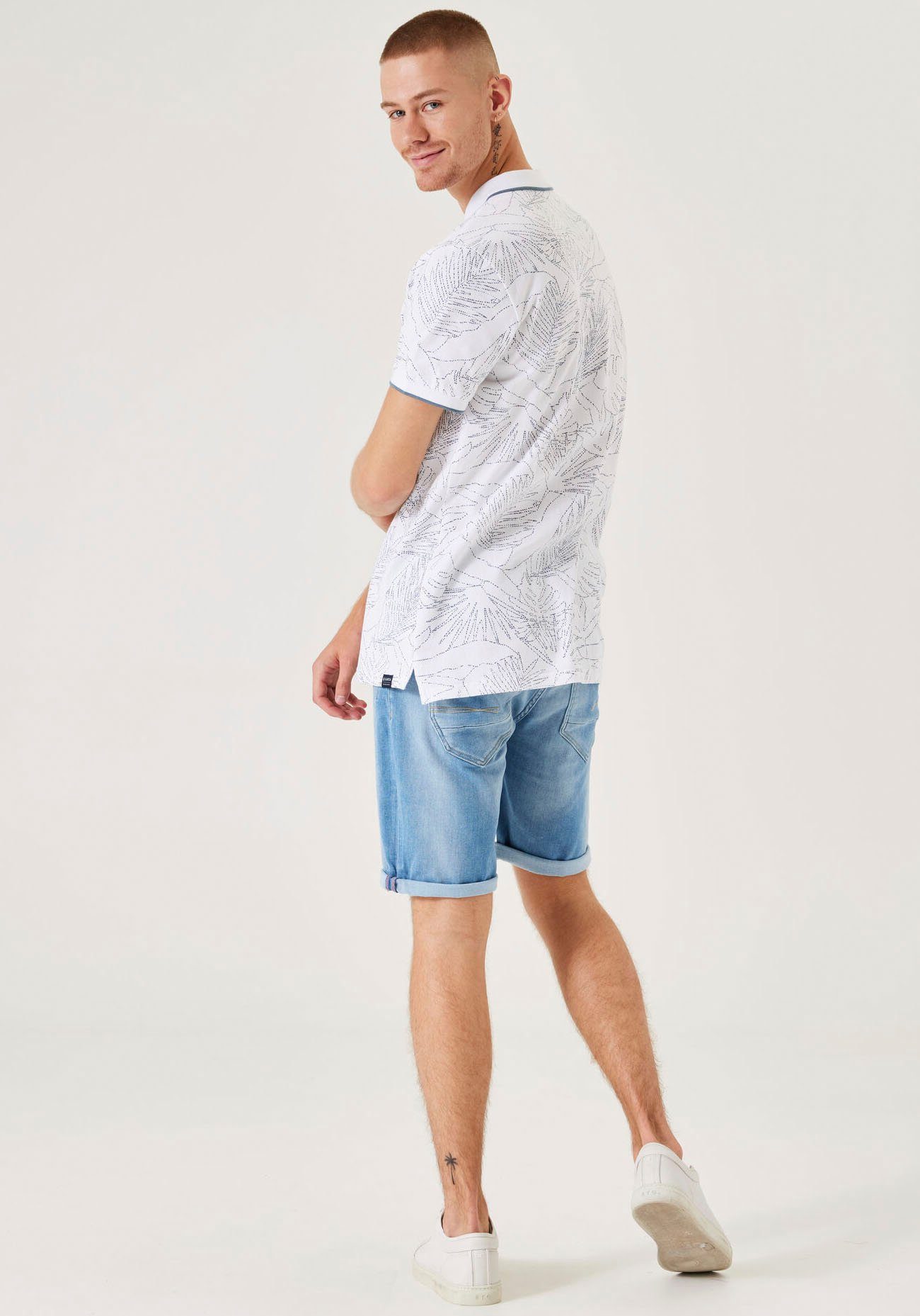 Garcia Poloshirt met een gebloemd motief all-over