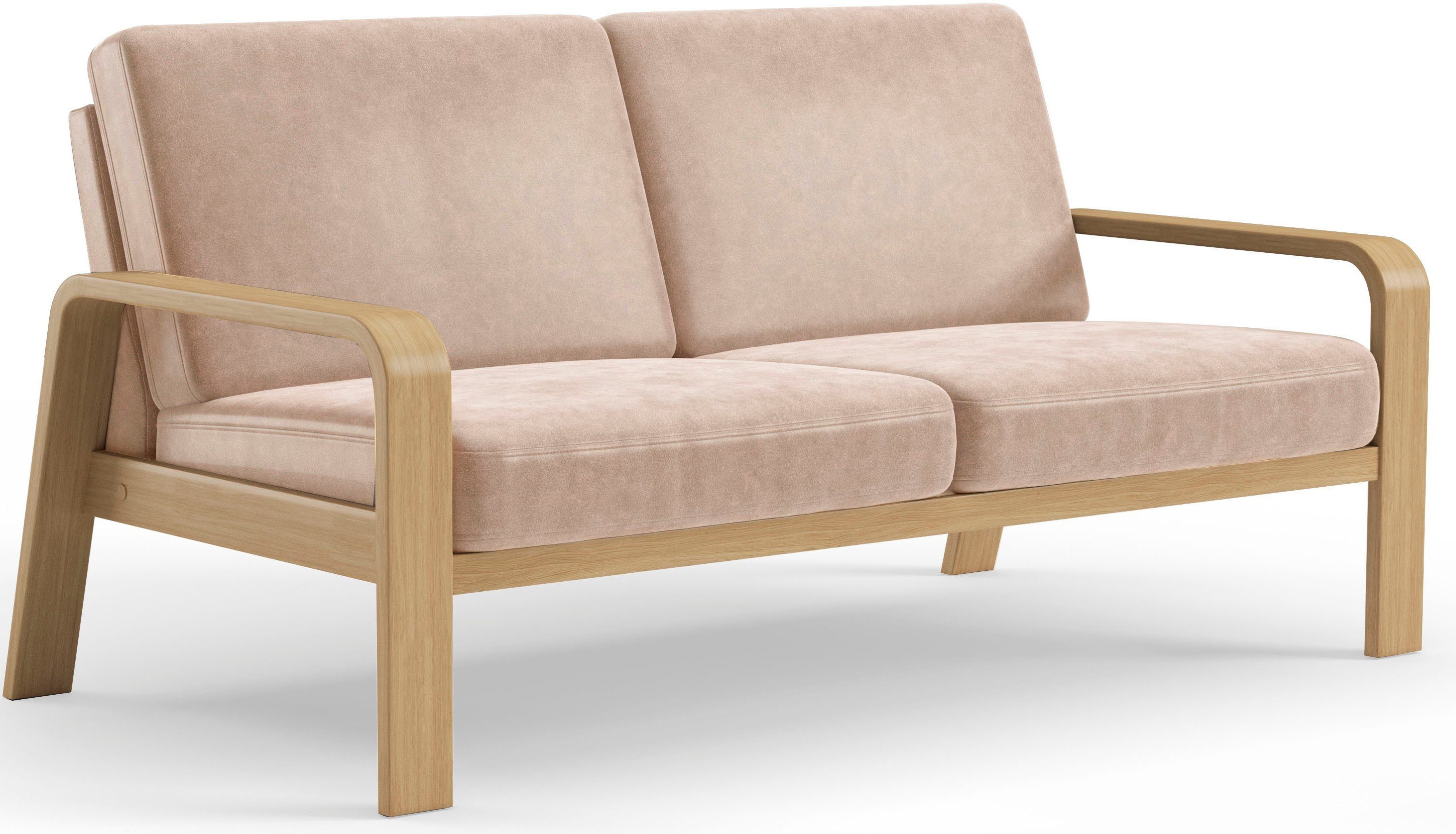 sit&more 2,5-zitsbank Kolding Armleuningen van natuurlijk beukenhout, verschillende bekledingen en kleuren