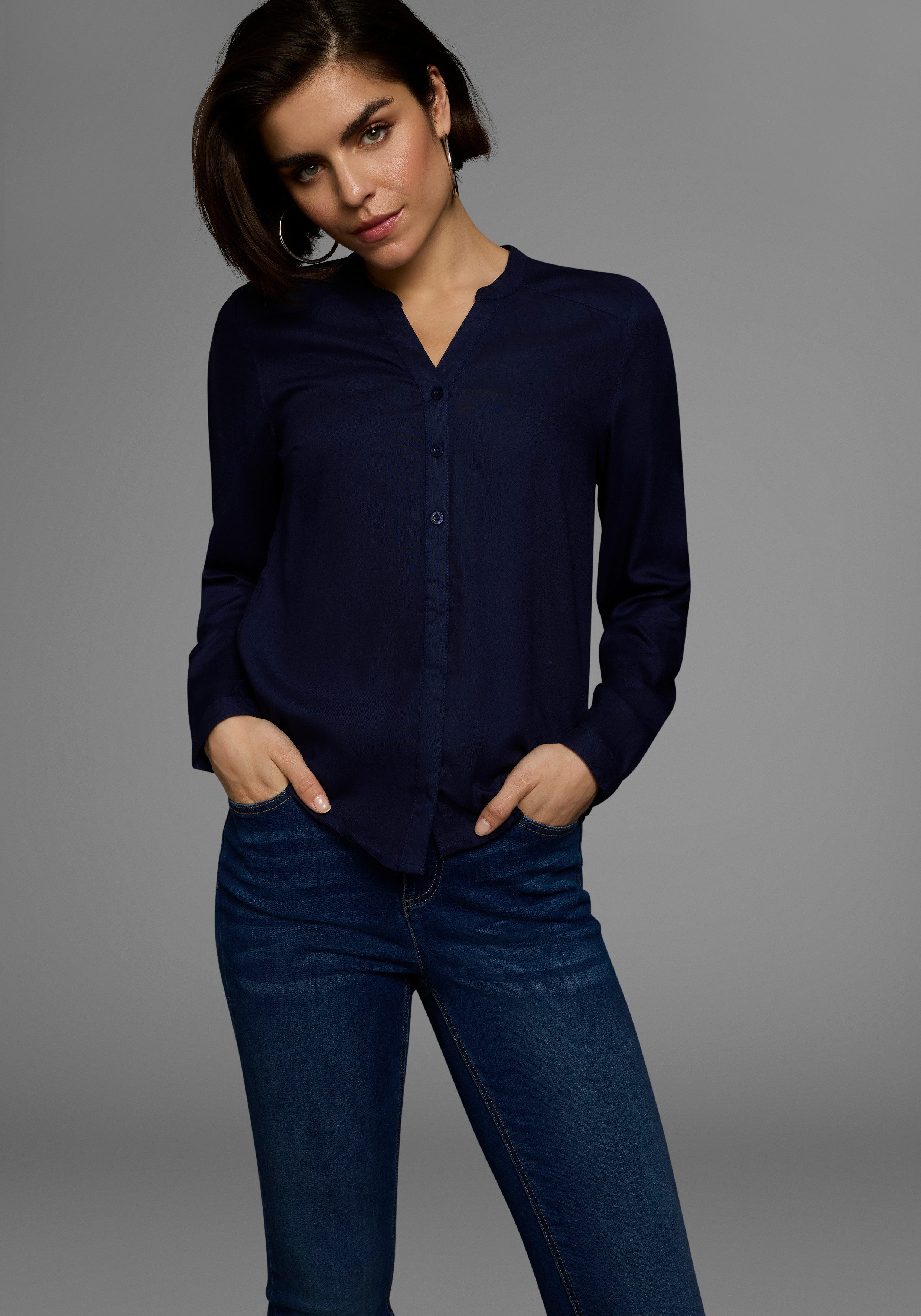AJC Overhemdblouse van soepelvallende viscose