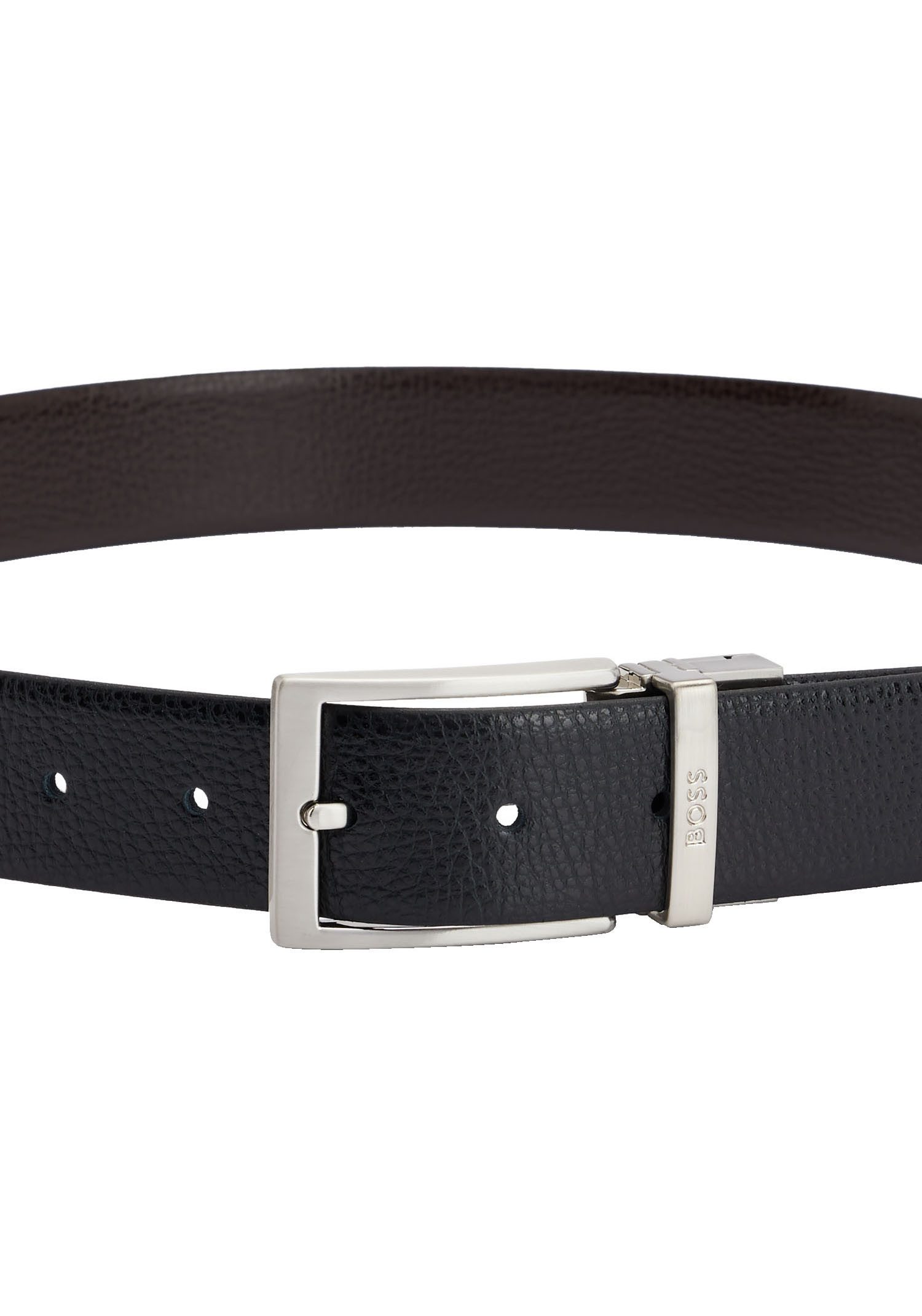 Boss Leren riem Ollie met boss logo-tekst op de metalen lus