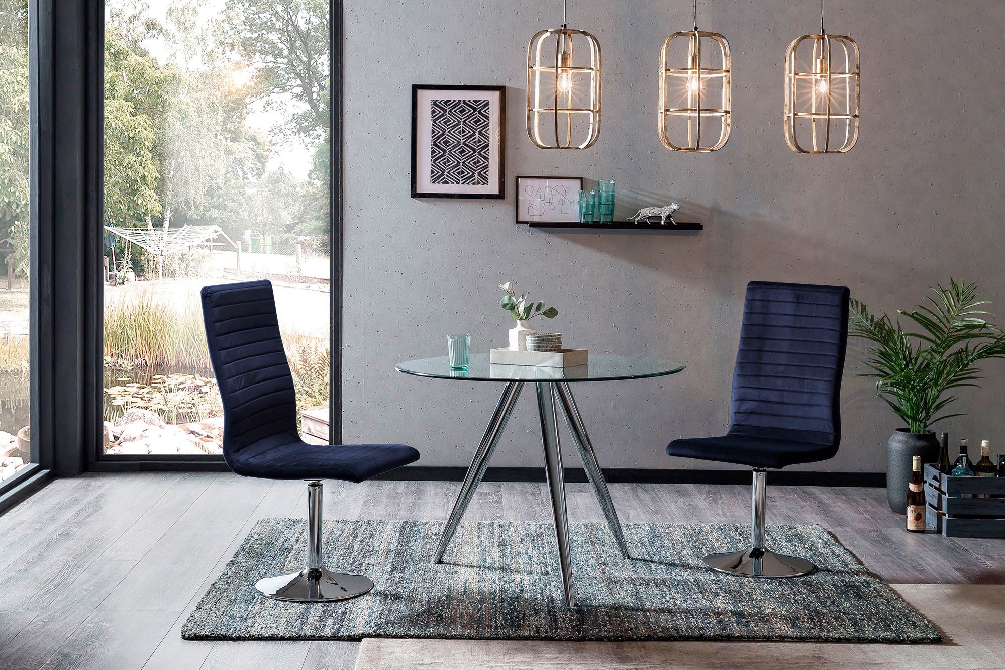 Ambacht Strikt haakje SalesFever Eethoek met glazen tafel en draaistoelen (set, 5-delig) nu  online kopen | OTTO