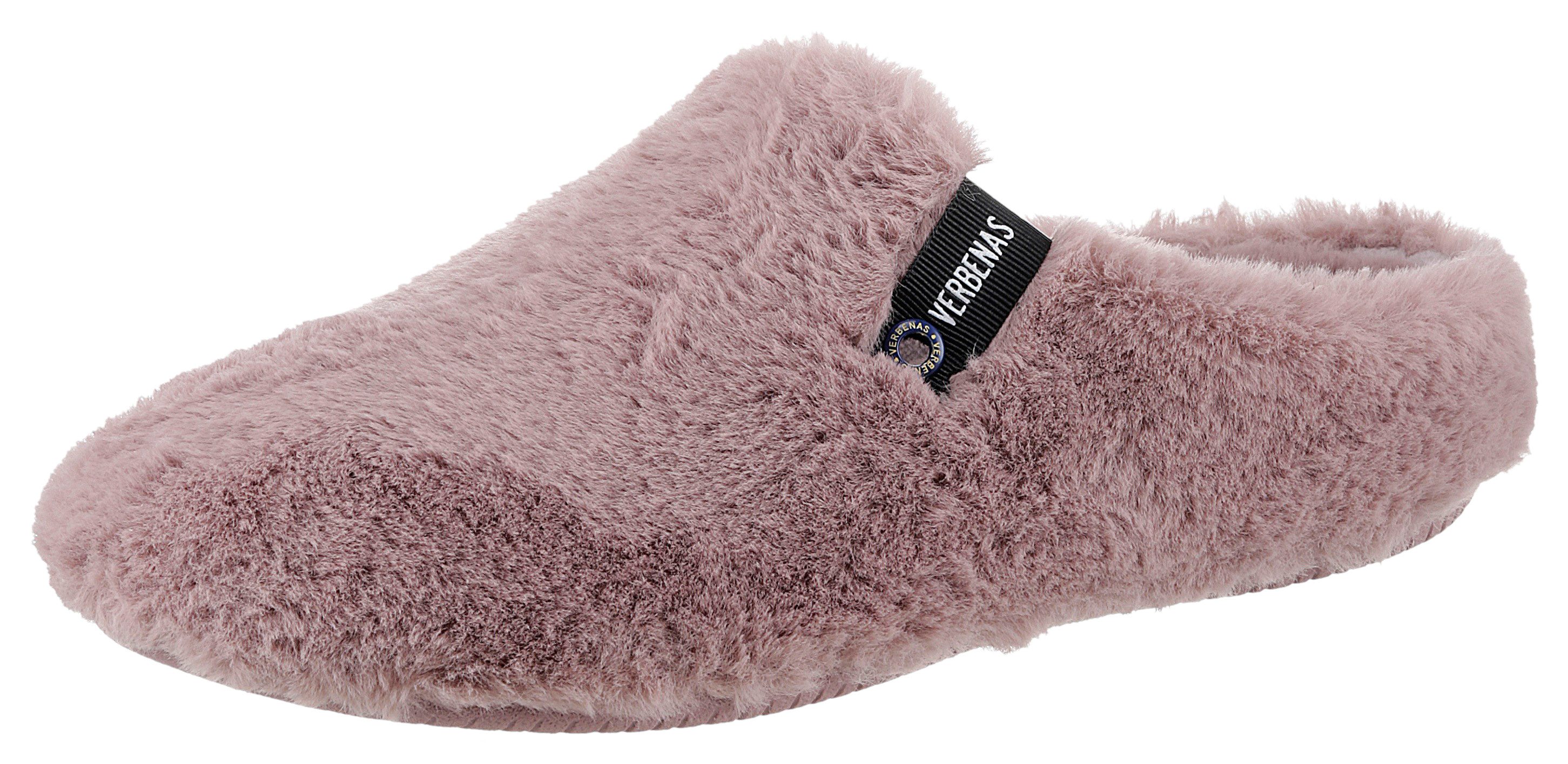 VERBENAS Pantoffels YORK GALES , pantoffel, huispantoffel in een gezellige pluche look dames pantoffels maat 37 roze