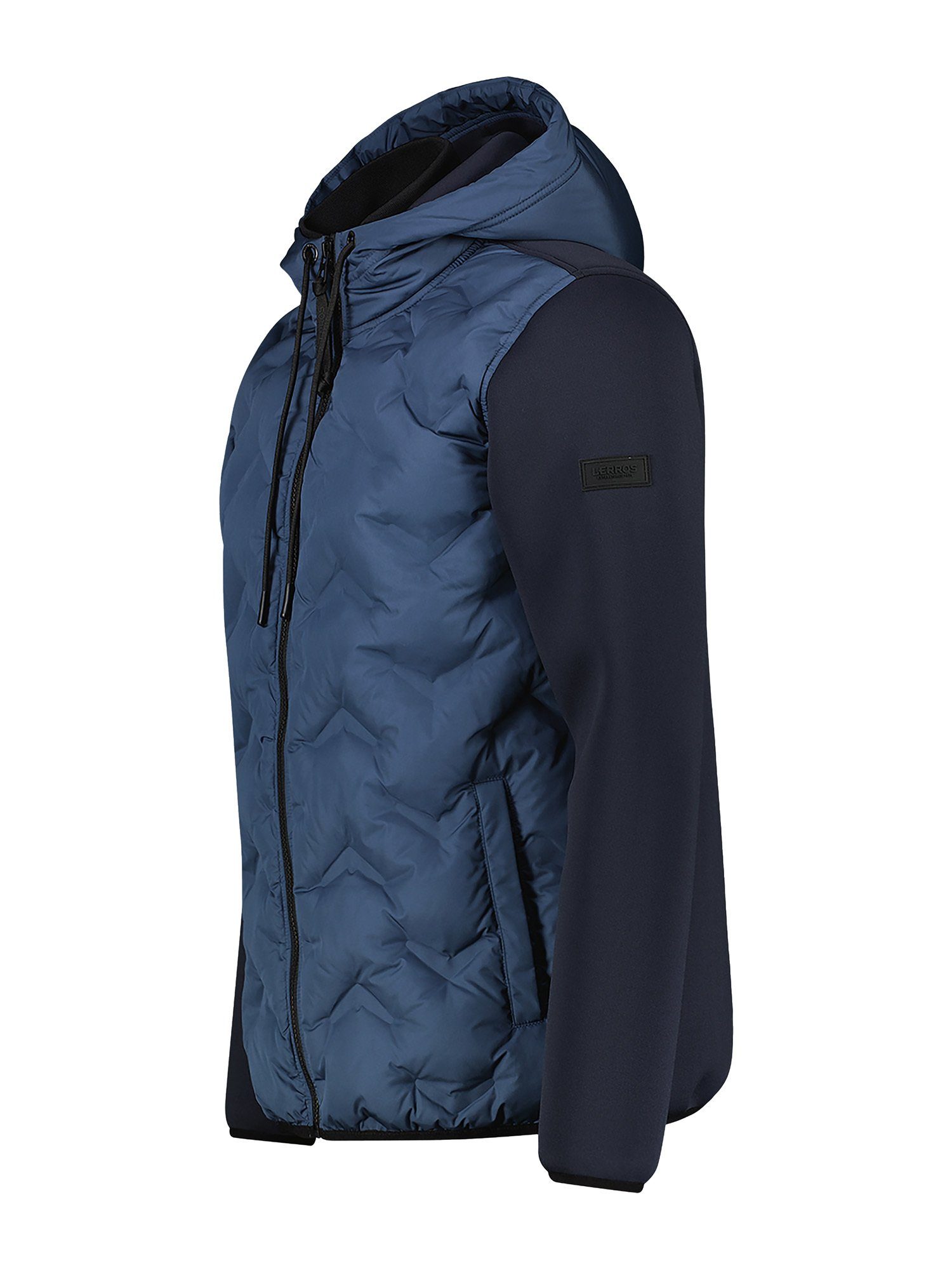 Lerros Sweatvest LERROS sweatshirt jack met nylon voorkant