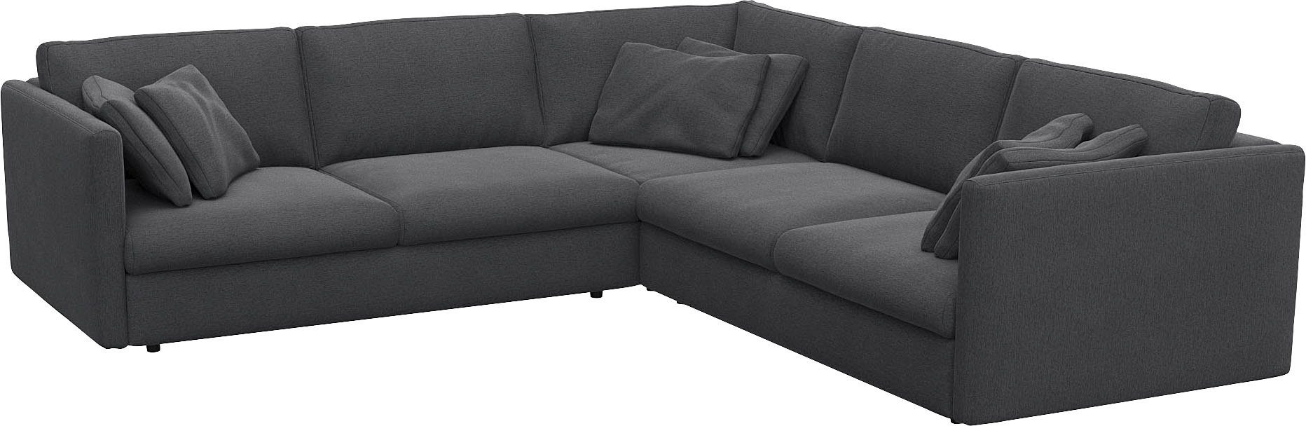 FLEXLUX Hoekbank Lovane gelijkzijdig, comfortabel en comfortabel Zacht en zeer comfortabel, grote zitdiepte op koudschuim, inclusief sierkussen