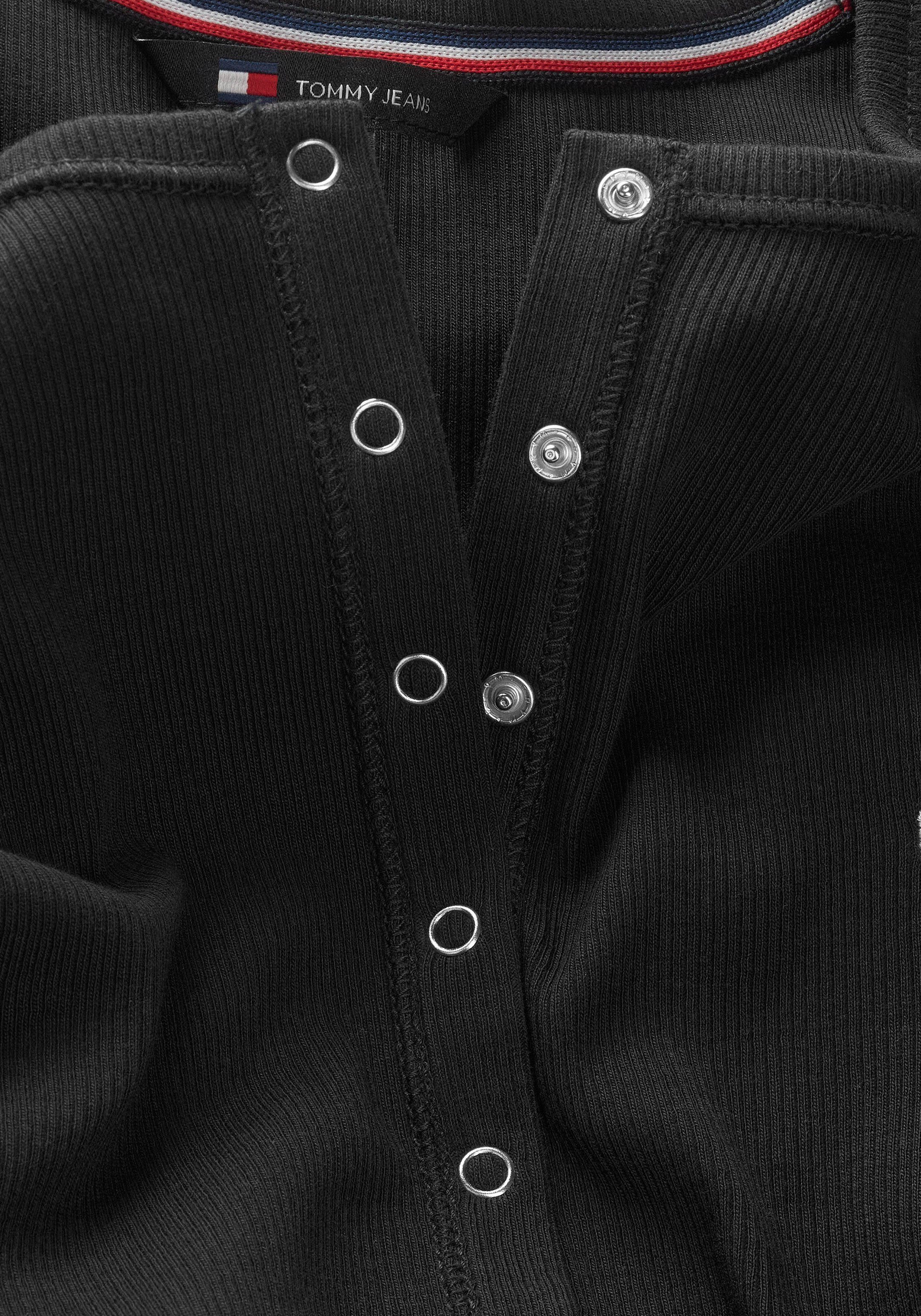 TOMMY JEANS Shirt met lange mouwen TJW CRP HENLEY TOP LS in modieuze cropped vorm