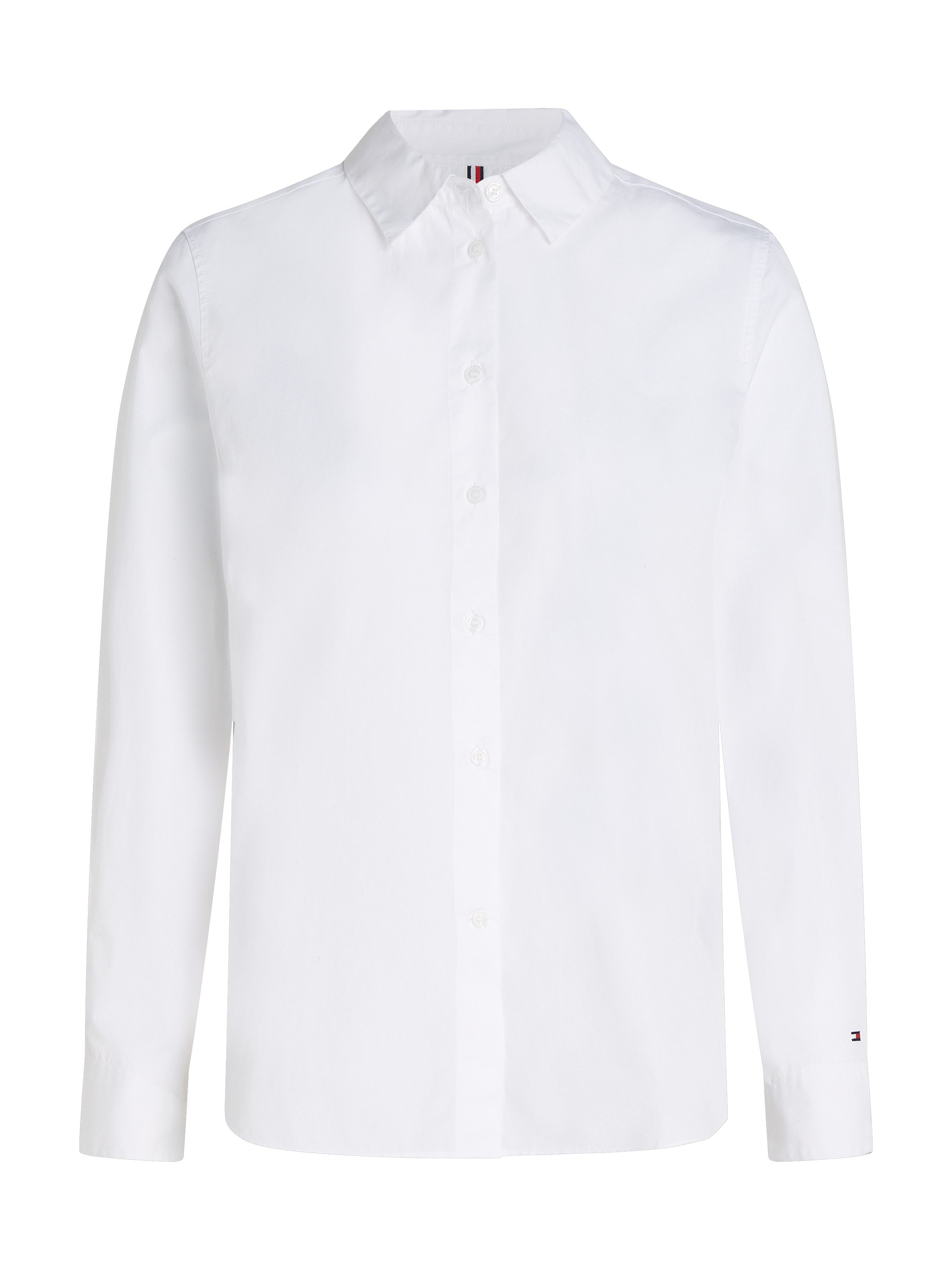 Tommy Hilfiger Overhemdblouse ESS POPLIN REGULAR SHIRT met popeline, geborduurd tommy hilfiger logo