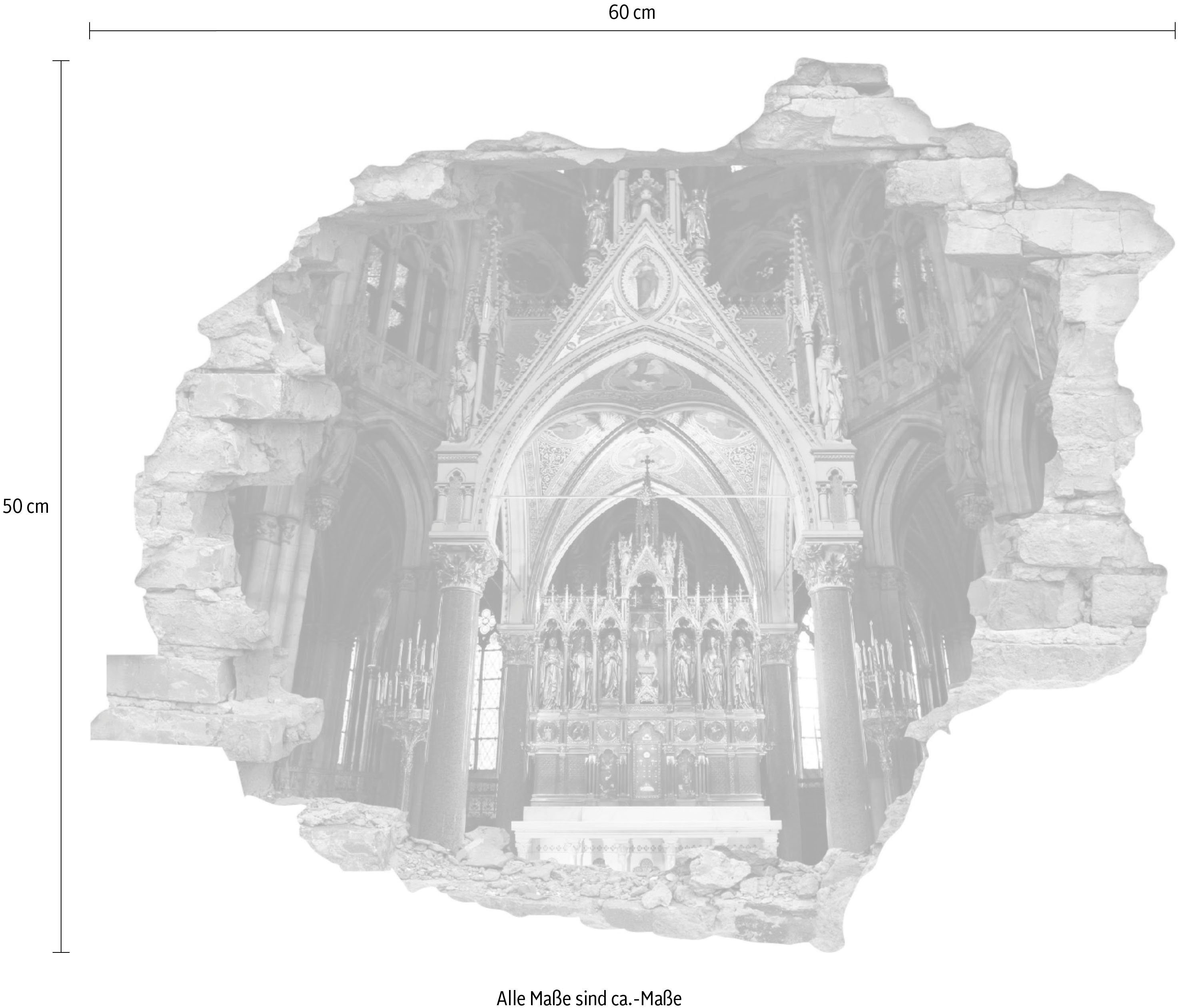 queence Wandfolie Altaar Muursticker, muurdecoratie, zelfklevend, 3D, muurdurchbraak (1 stuk)