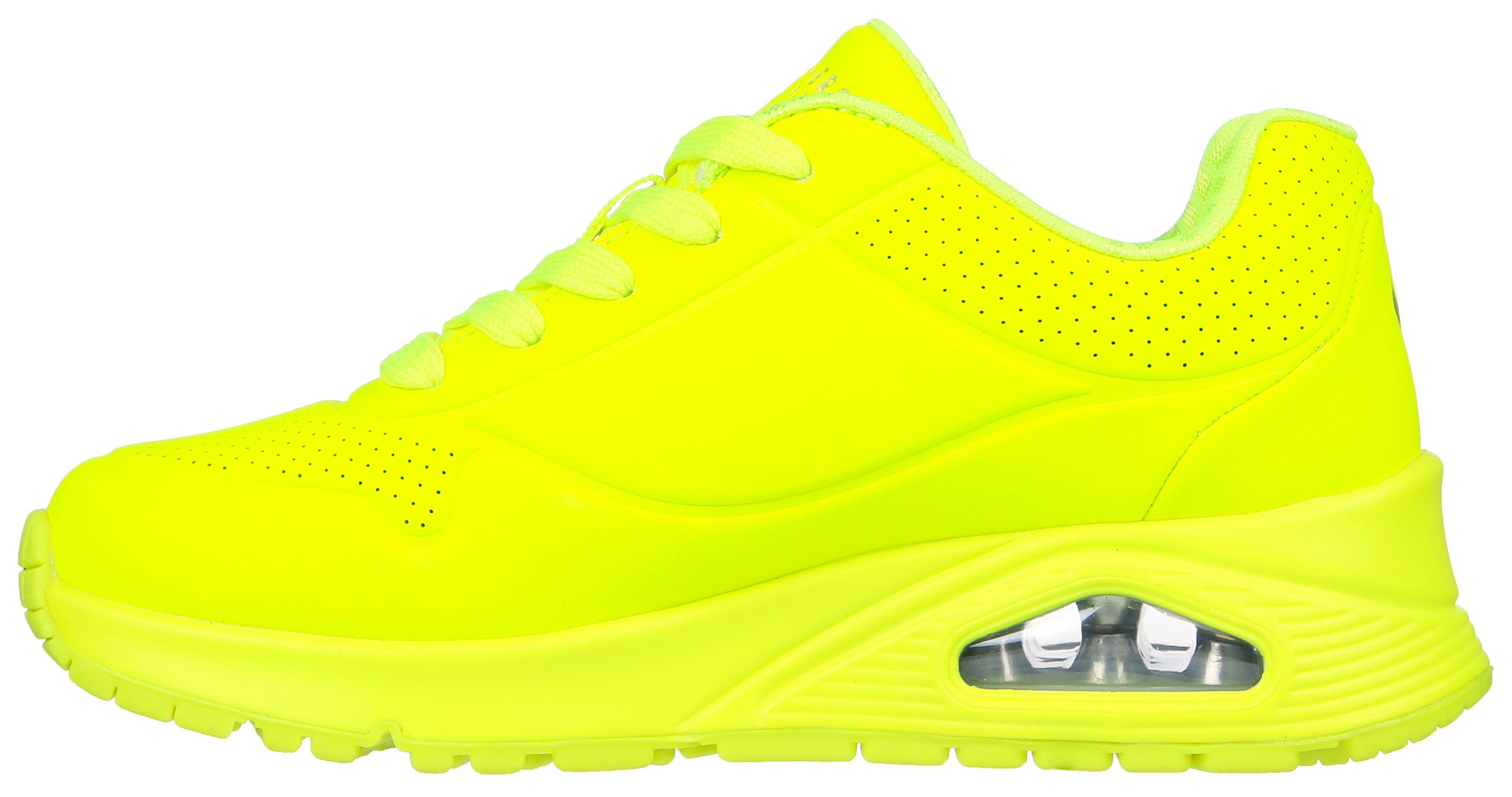 Skechers Plateausneakers UNO GEN1 - NEON GLOW Wedge sneaker, veterschoen, sneaker met neon glow
