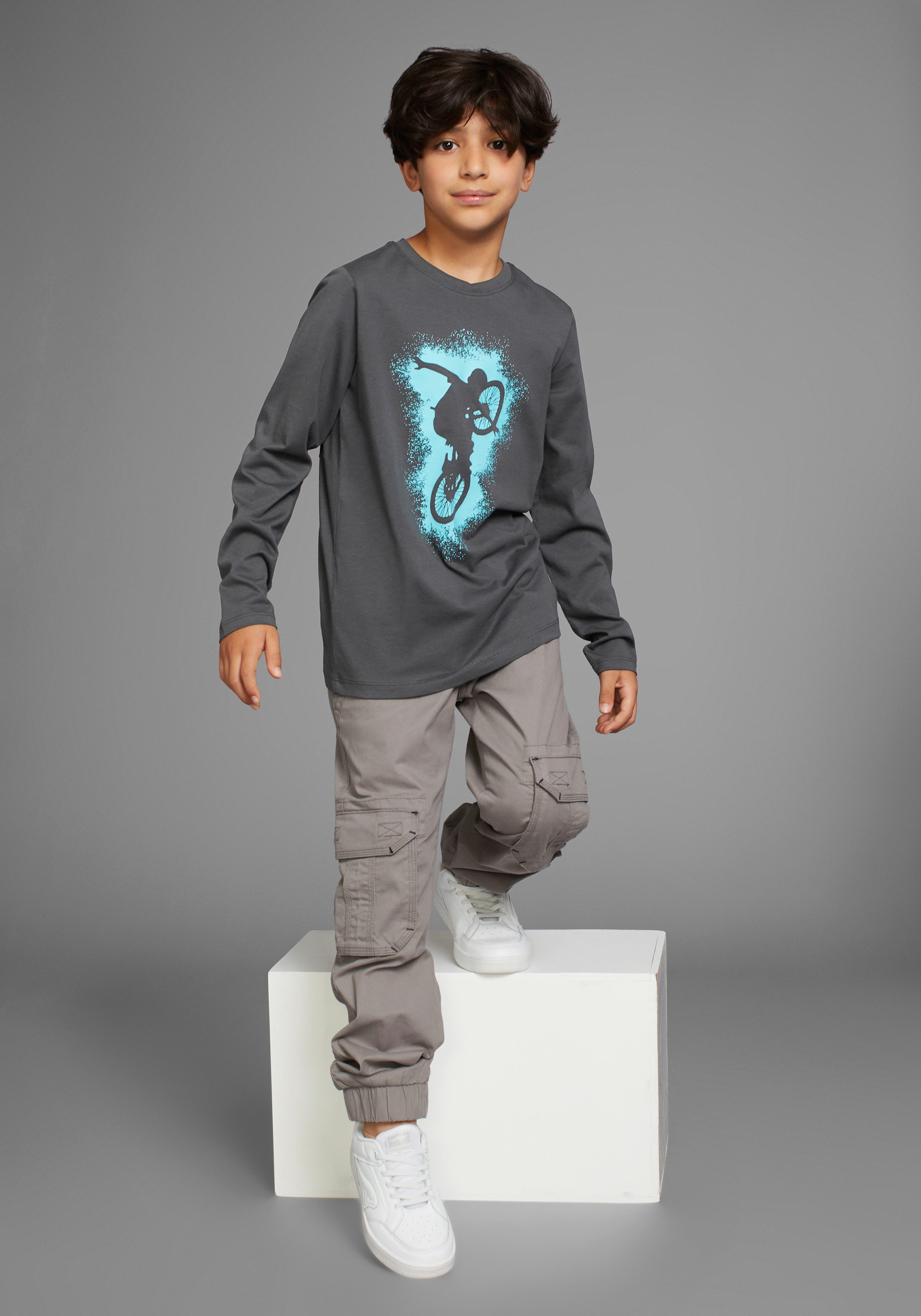 KIDSWORLD Shirt met lange mouwen BIKER casual print voor jongens