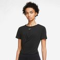nike t-shirt dri-fit one luxe women's twist standard fit short-sleeve top zwart