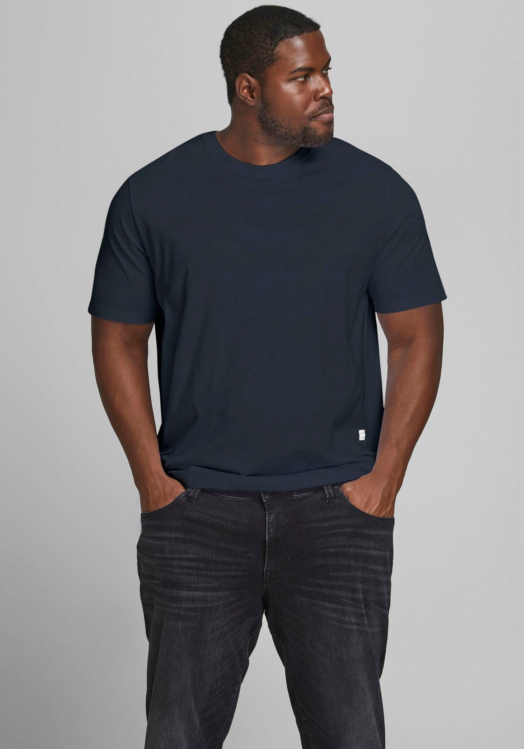 Jack & Jones PlusSize T-shirt NOA TEE met een afgeronde zoom, t/m maat 6xl