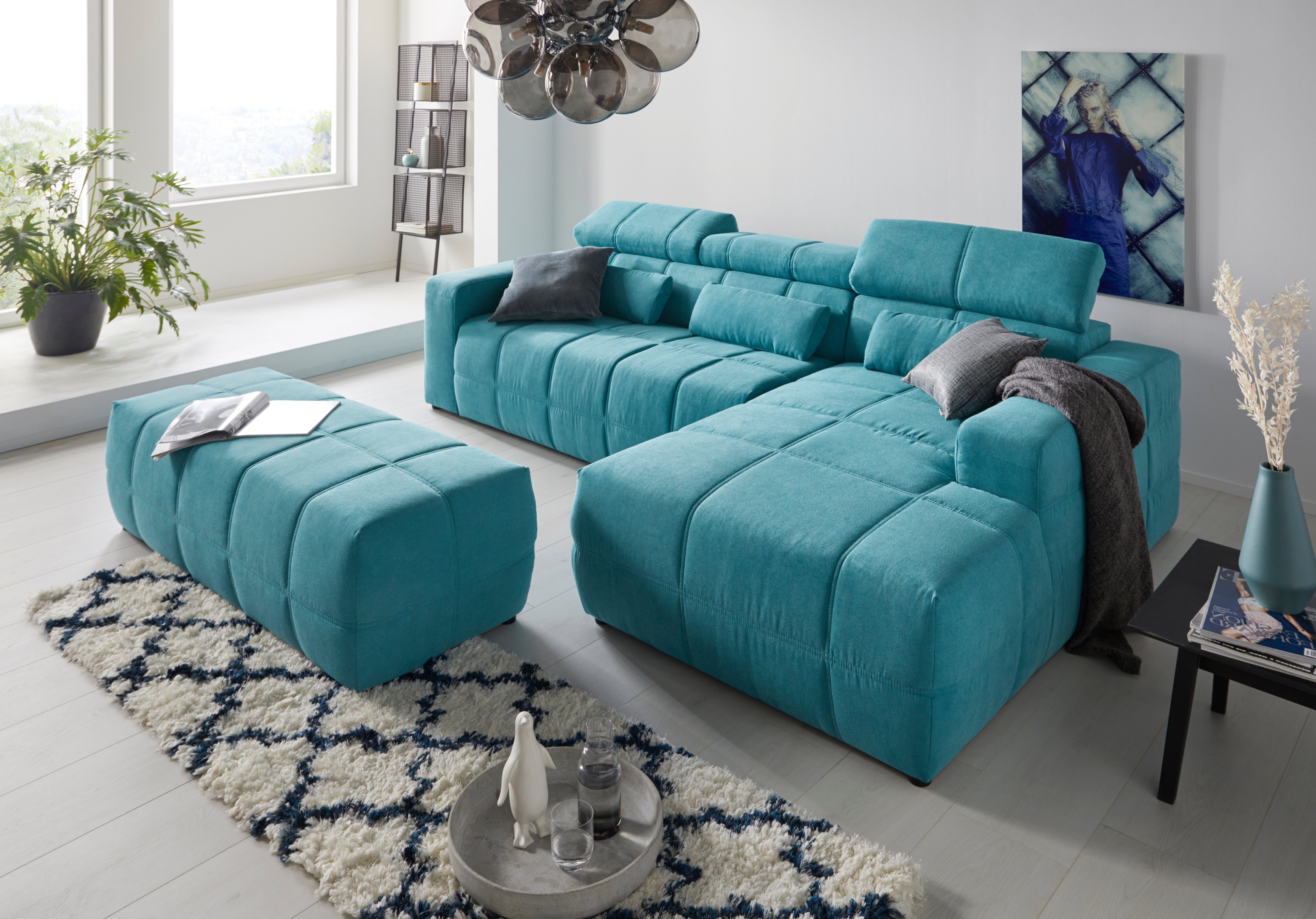 DOMO collection Hoekbank Brandon B/D/H: 289/177/80 cm, keuze met zitdiepteverstelling, L-vorm
