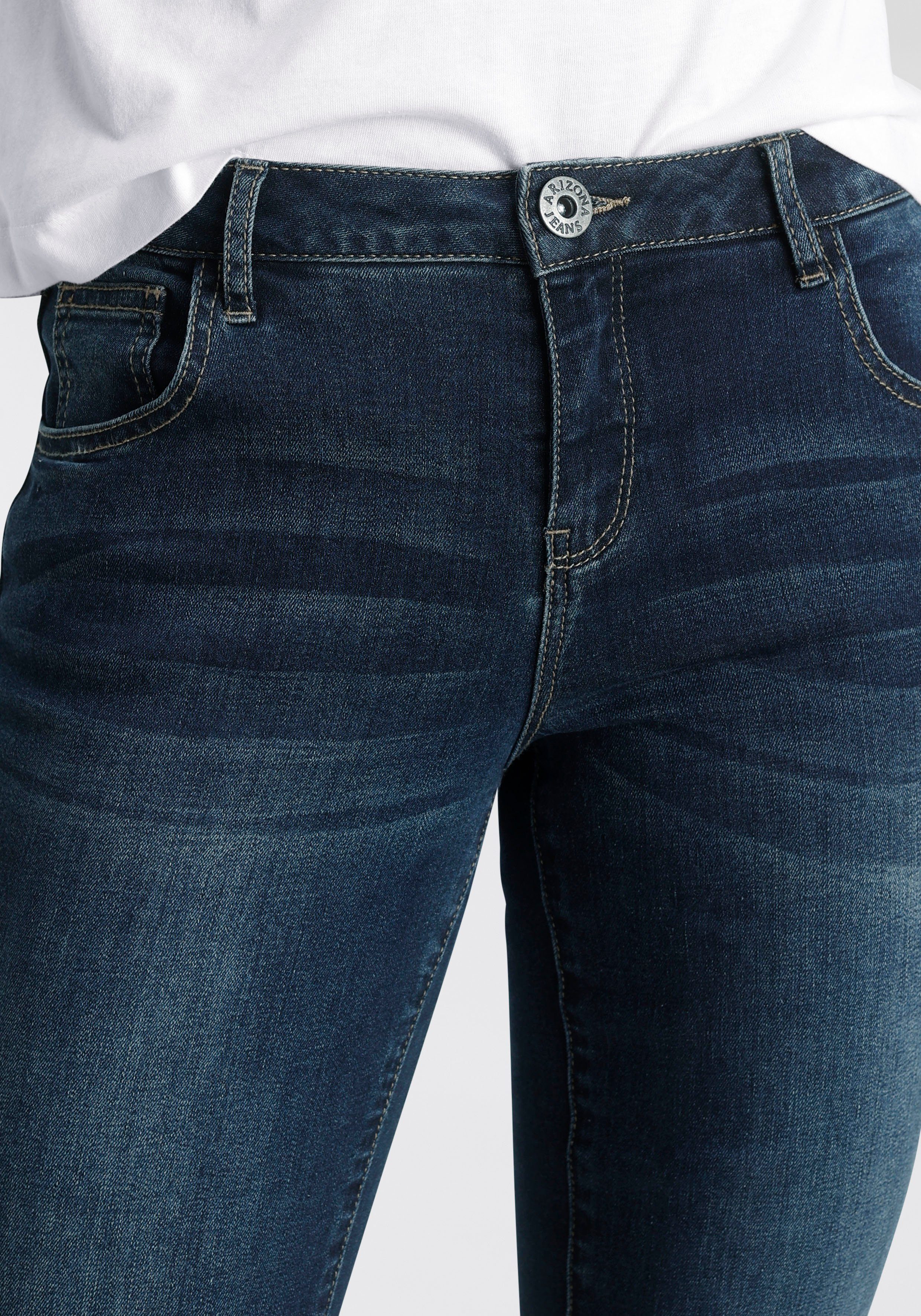 Arizona Bootcut jeans Ultra Stretch normale pasvorm, baby-bootcut, used-look-wassing