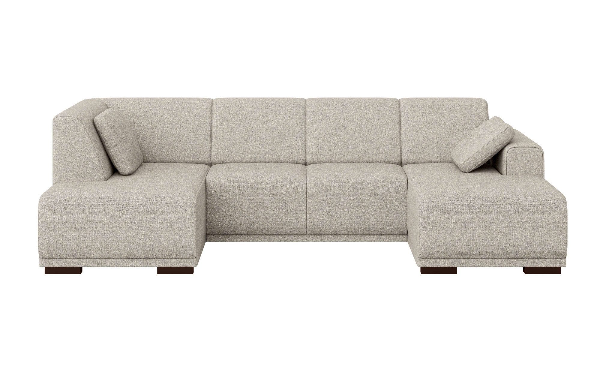 Home affaire Zithoek BORNHOLM U-vorm met chaise longue rechts/links, B/D/H: 300/162/85 cm U-vorm met golvende ondervering, chaise longue rechts of links bestelbaar