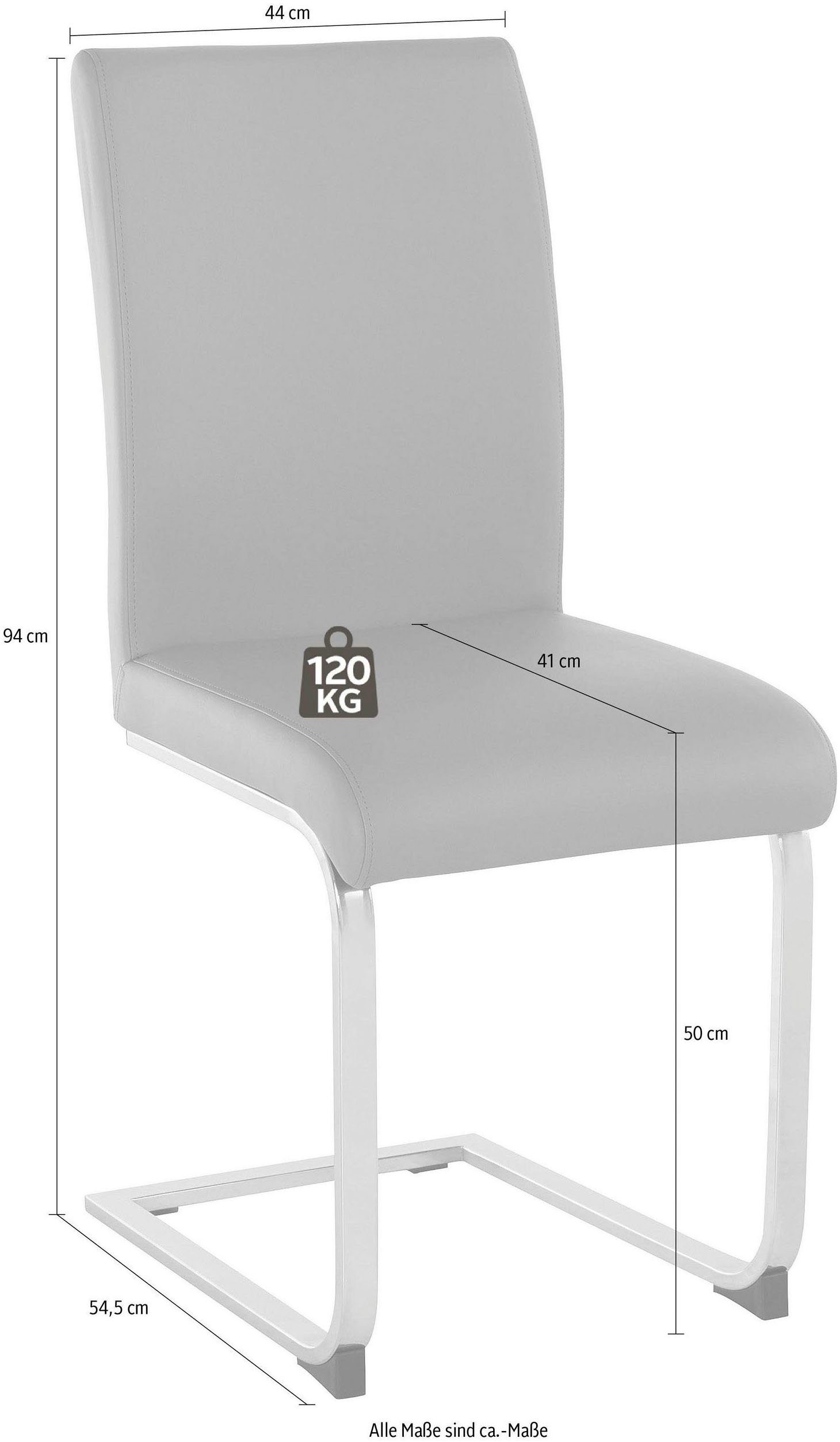 Home affaire Vrijdragende stoel Charissa Bekleding in verschillende kwaliteiten, maximaal vermogen 120 kg (set, 2 stuks)