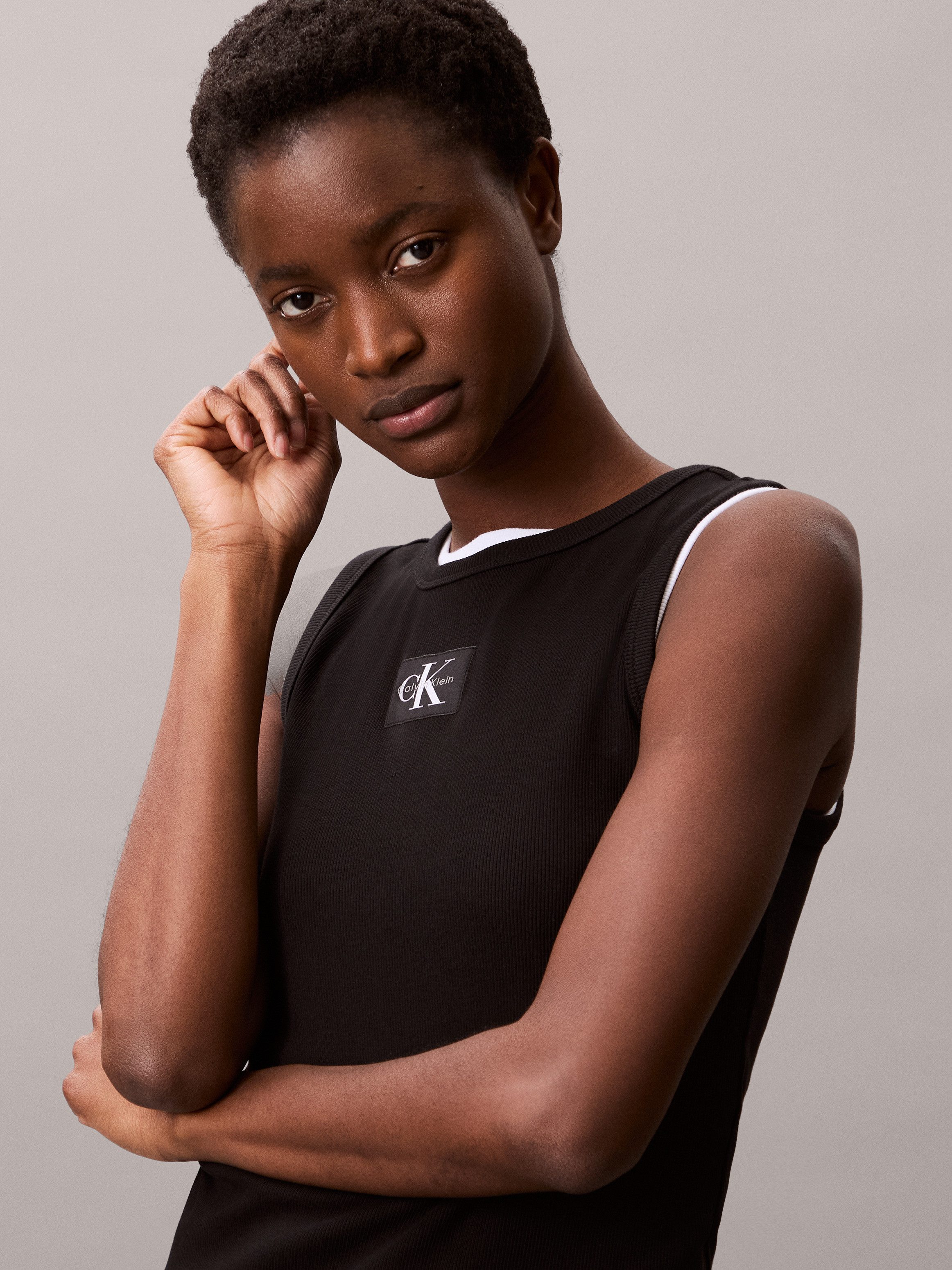 Calvin Klein Tanktop A - WVN LBL 2X2 CTTN