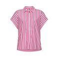 tommy hilfiger blouse met korte mouwen cutton stripe relaxed shirt ss met tommy hilfiger-merklabel roze