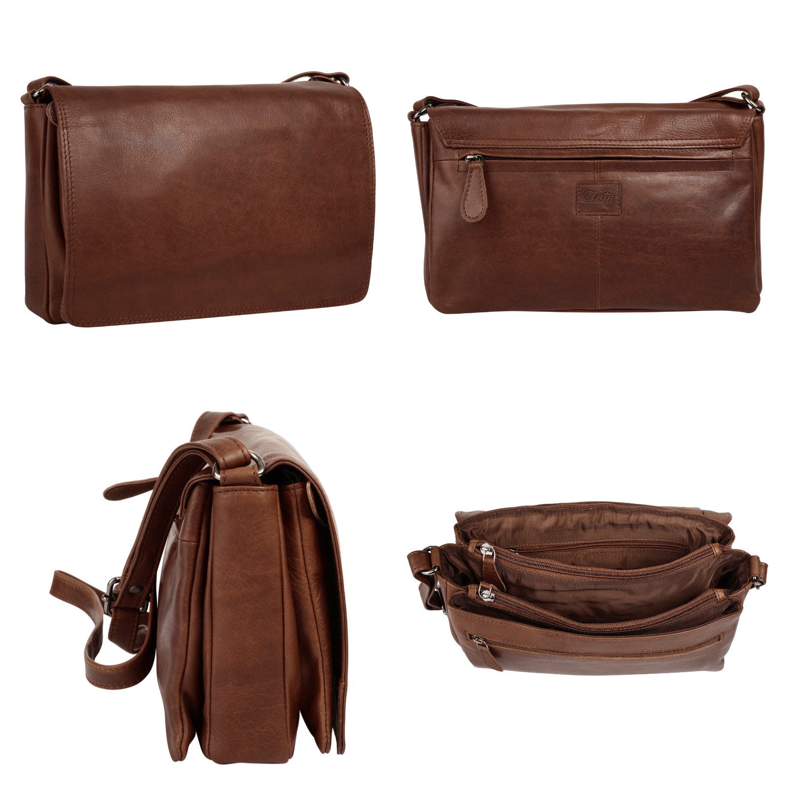 Cluty Schoudertas echt leder