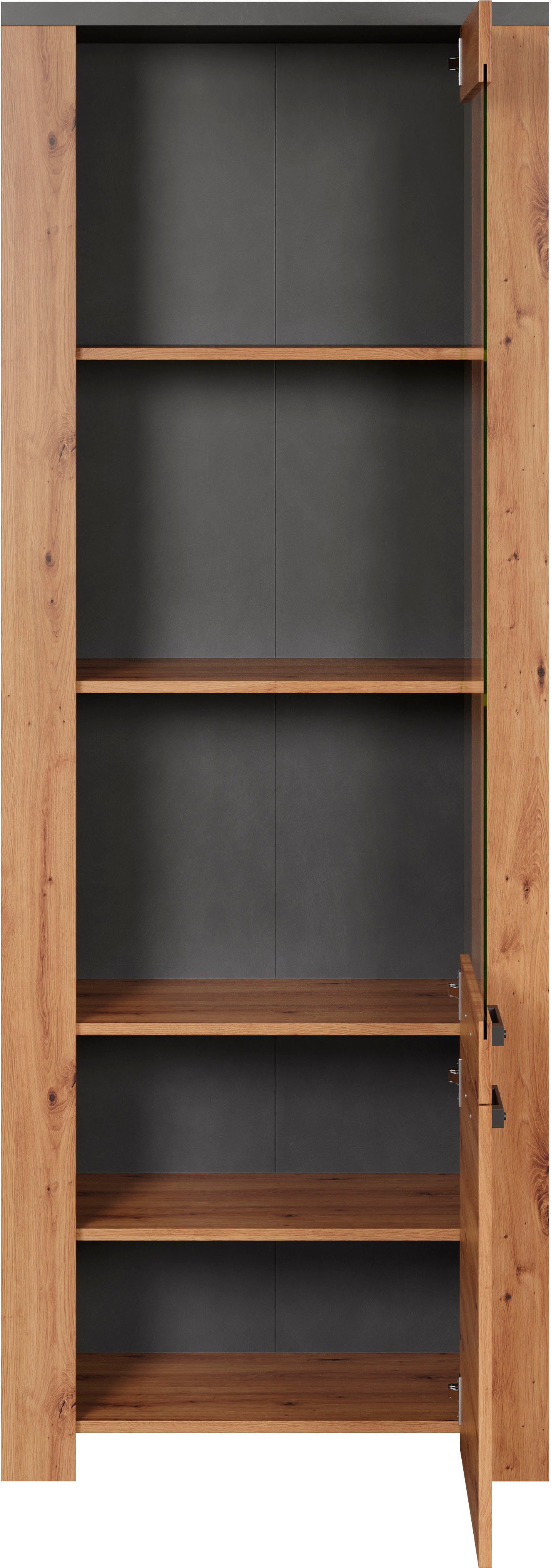 Home affaire Vitrinekast Ambres met glasdeur, breedte 73 cm, draairichting links of rechts (1 stuk)