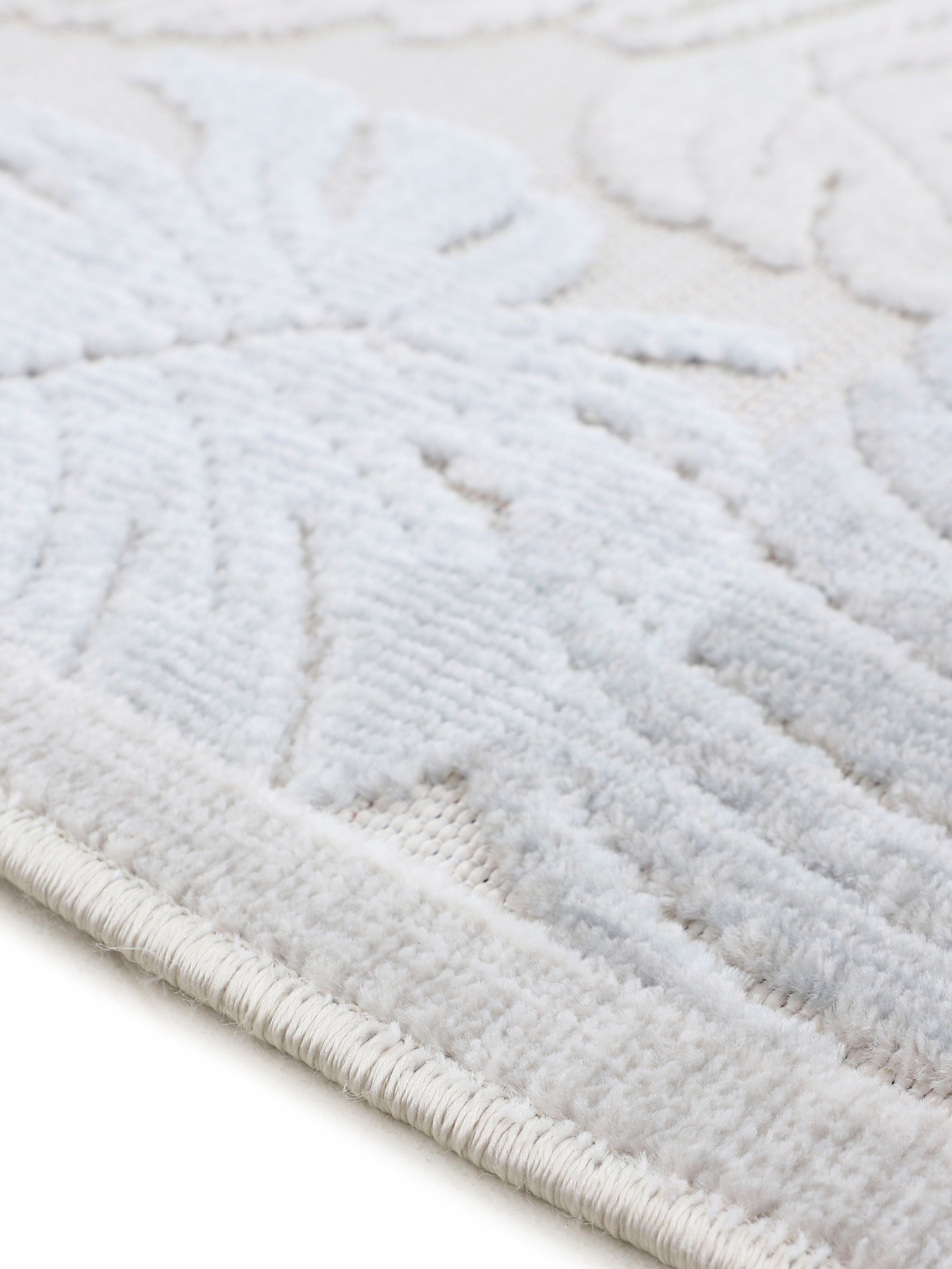 carpetfine Vloerkleed Deja 104 robust vlakweefsel, motief - florale palmbladeren, hoog-laag effect