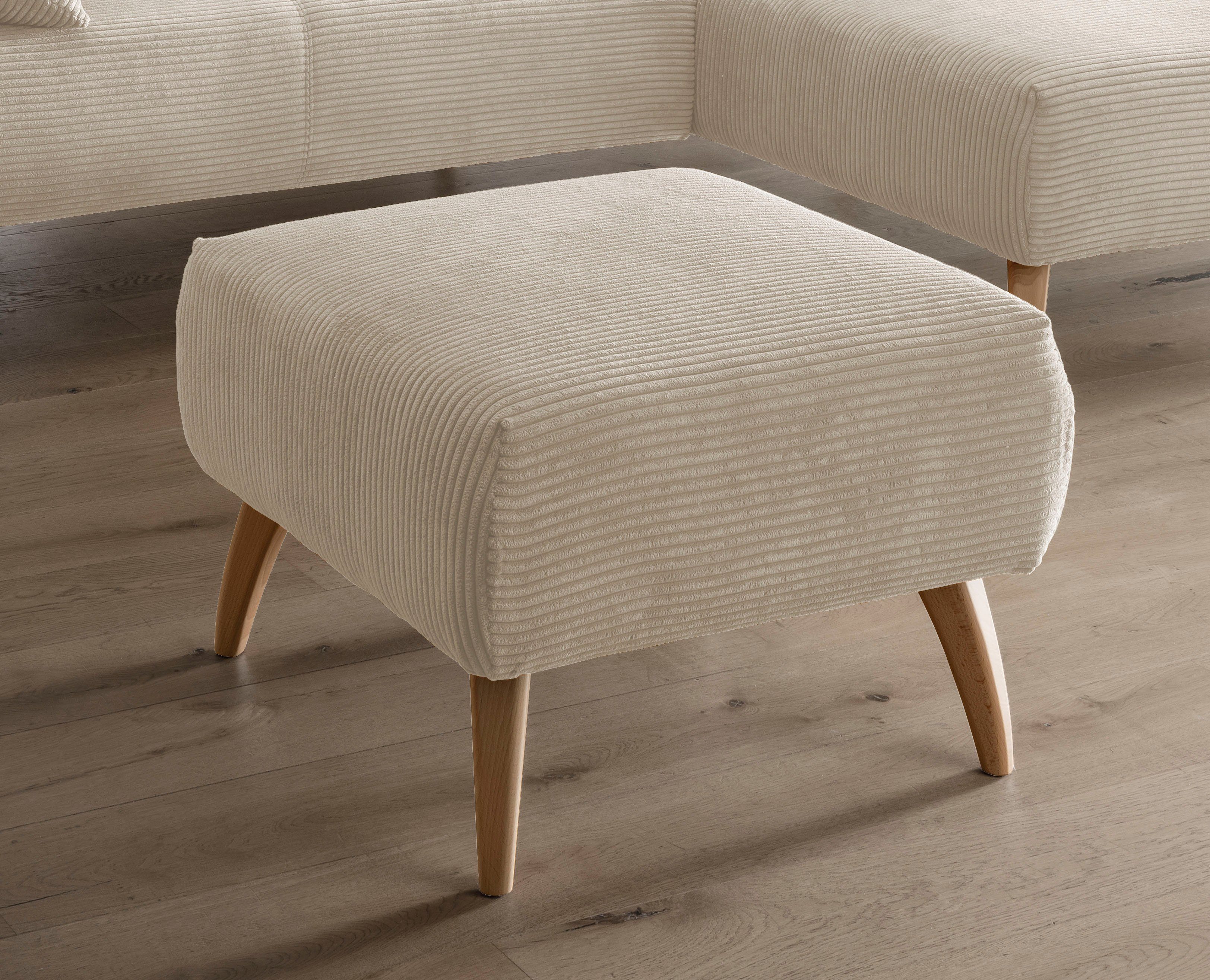 INOSIGN Hocker Colori Kleur houten poten naar keuze, verschillende stoffen, hoogwaardige stof