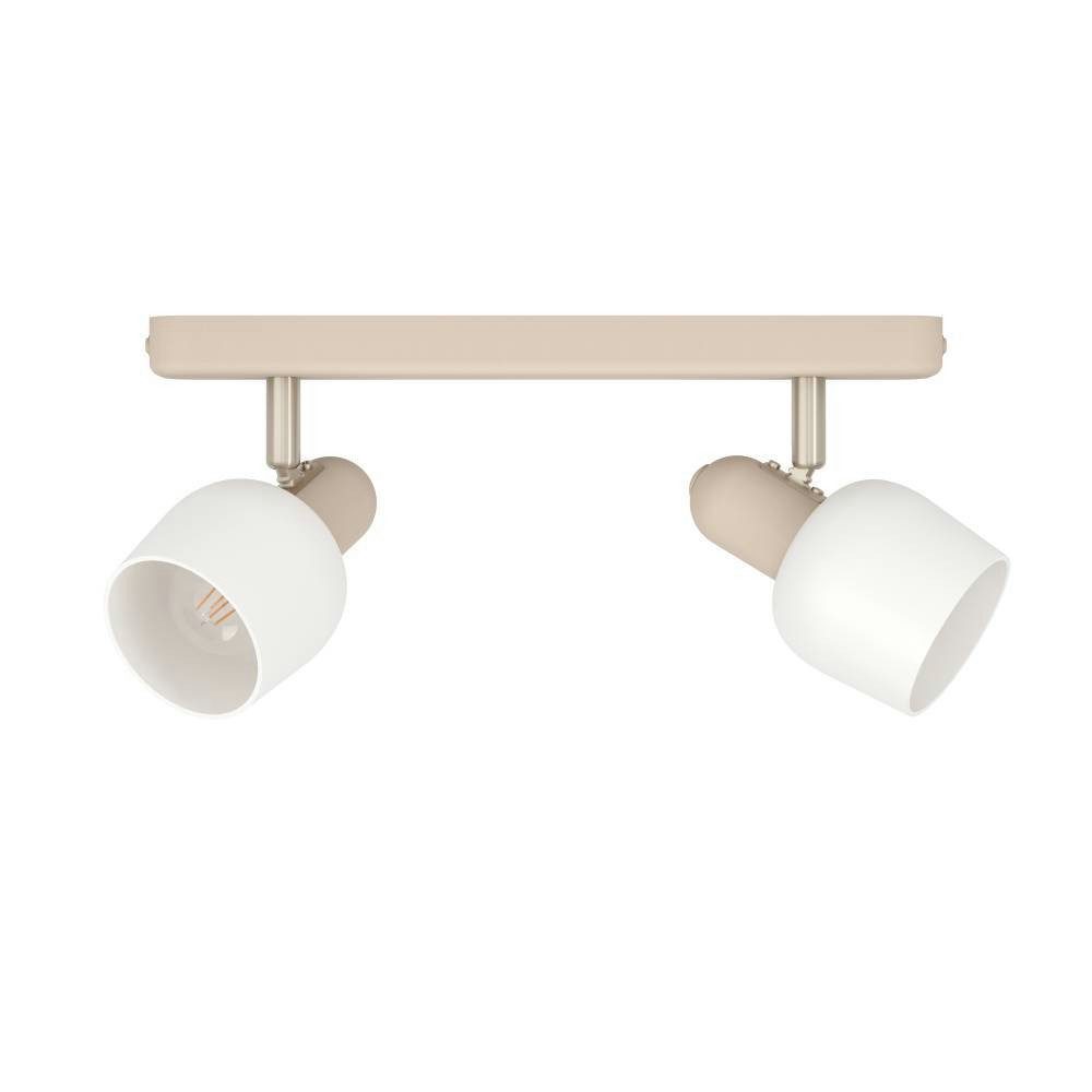 EGLO Plafondspot CORATO Plafondlamp, metaal in zandkleur, nikkel-mat, glas in wit, E14 (1 stuk)