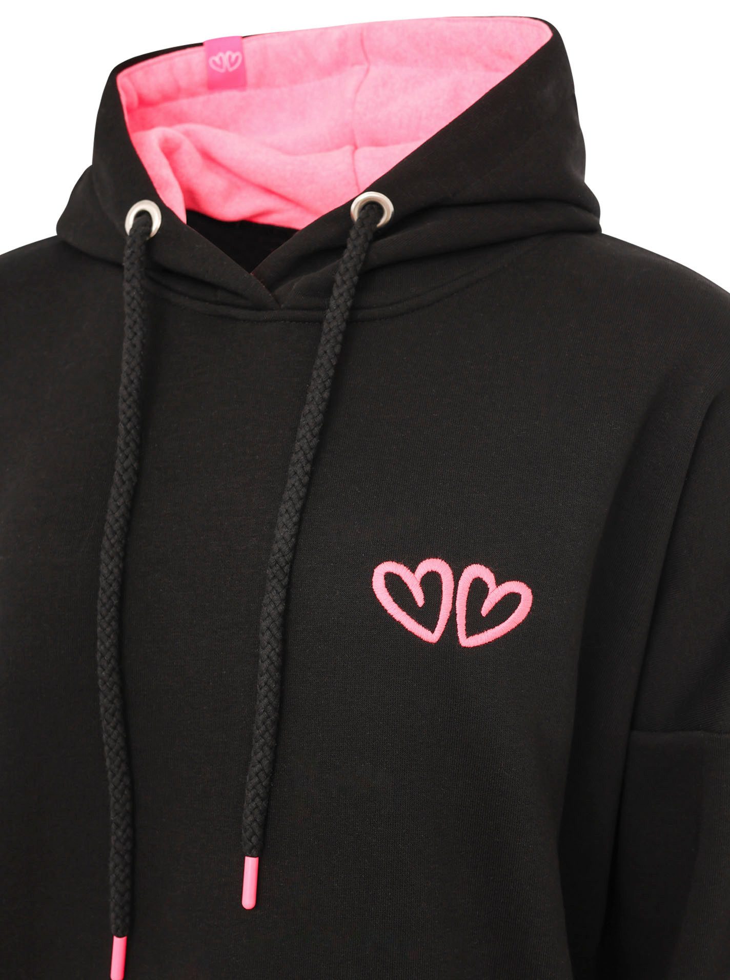 Zwillingsherz Sweatjurk "Wild Wild Wild" met capuchon, kangoeroezak en wild motief op de rug