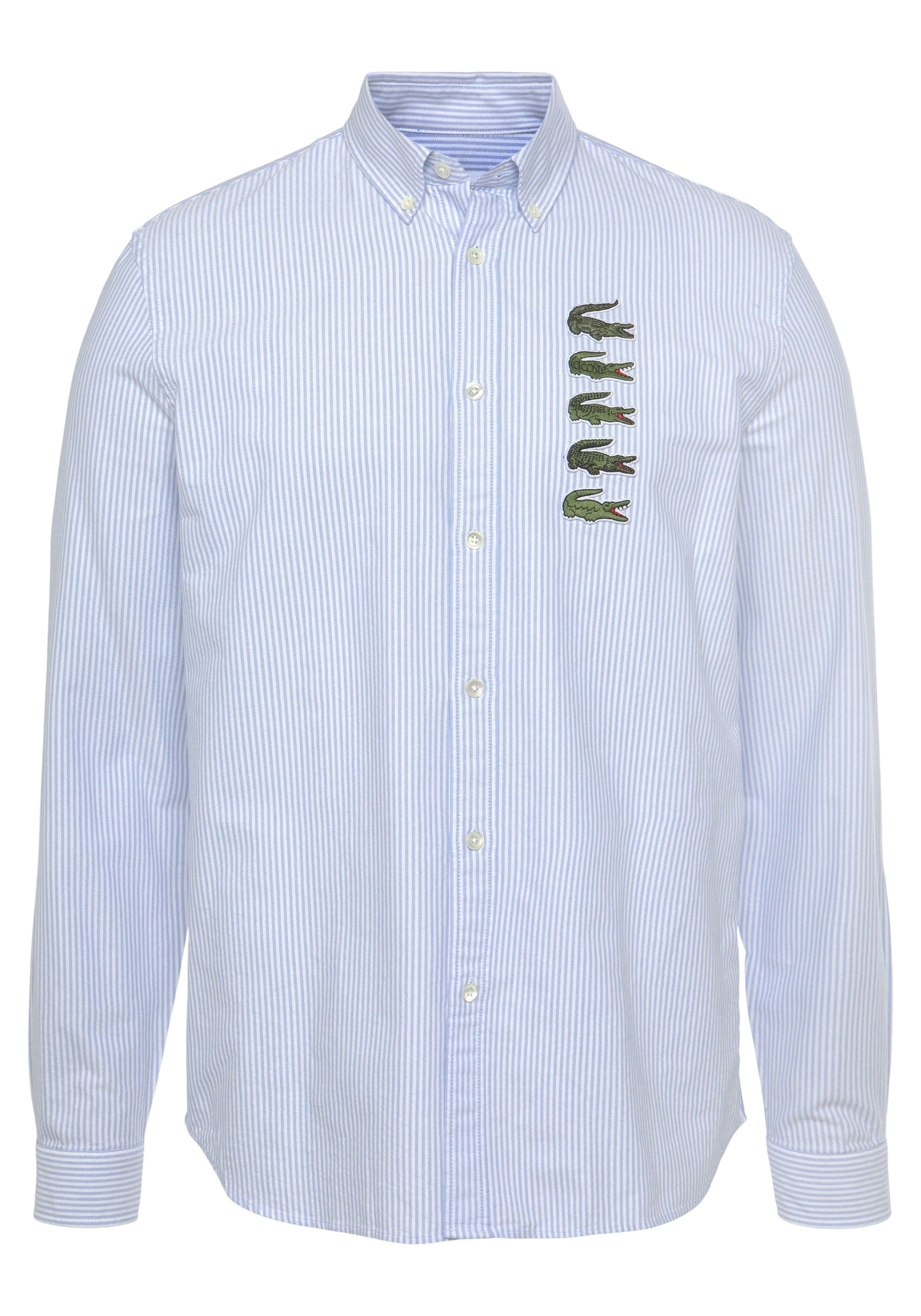 Lacoste L!ve Oxford Katoenen Overhemd met Details Blue