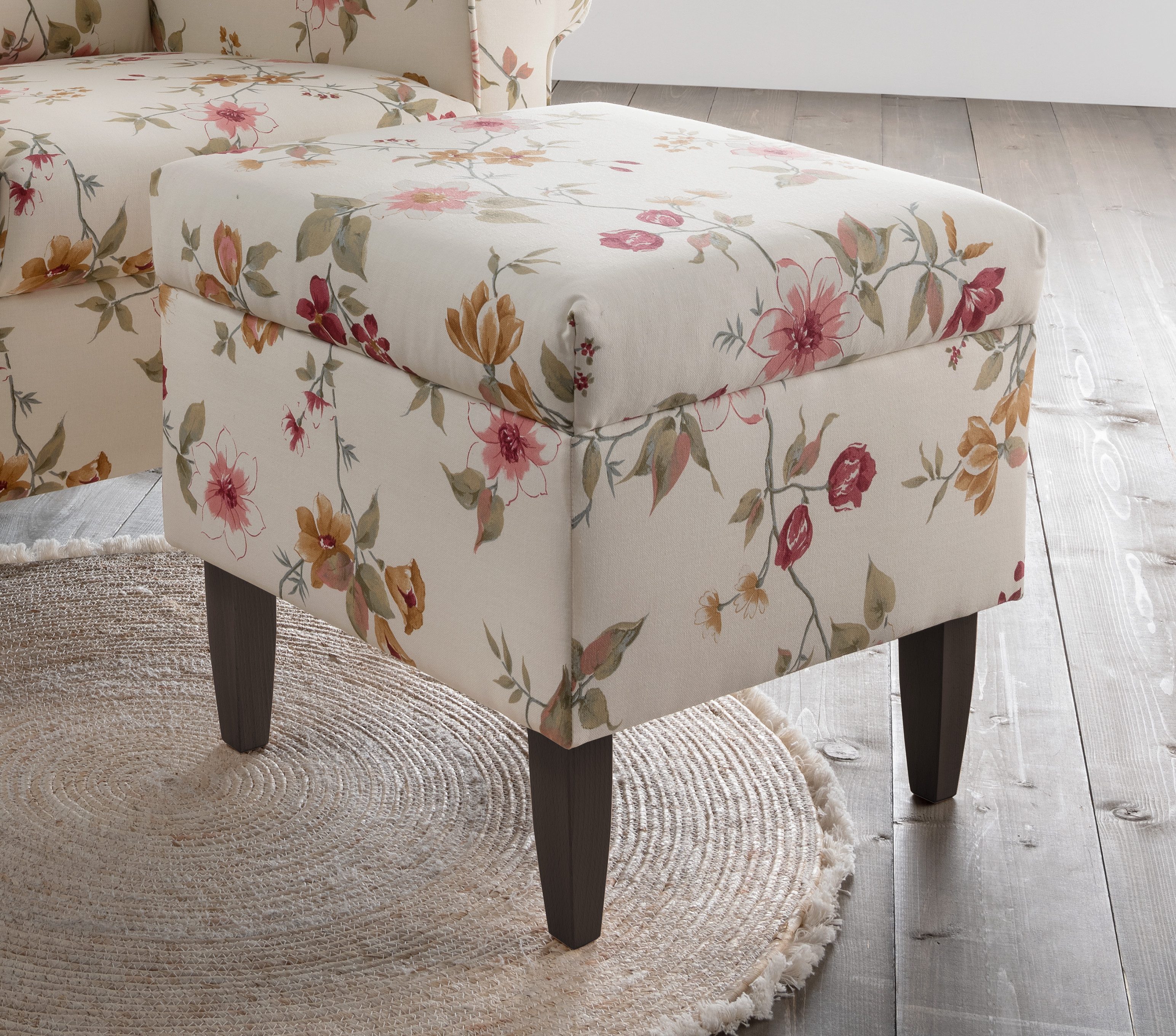 Home affaire Fauteuil Asino met pied-de-poule overtrekstof, naar keuze met hocker