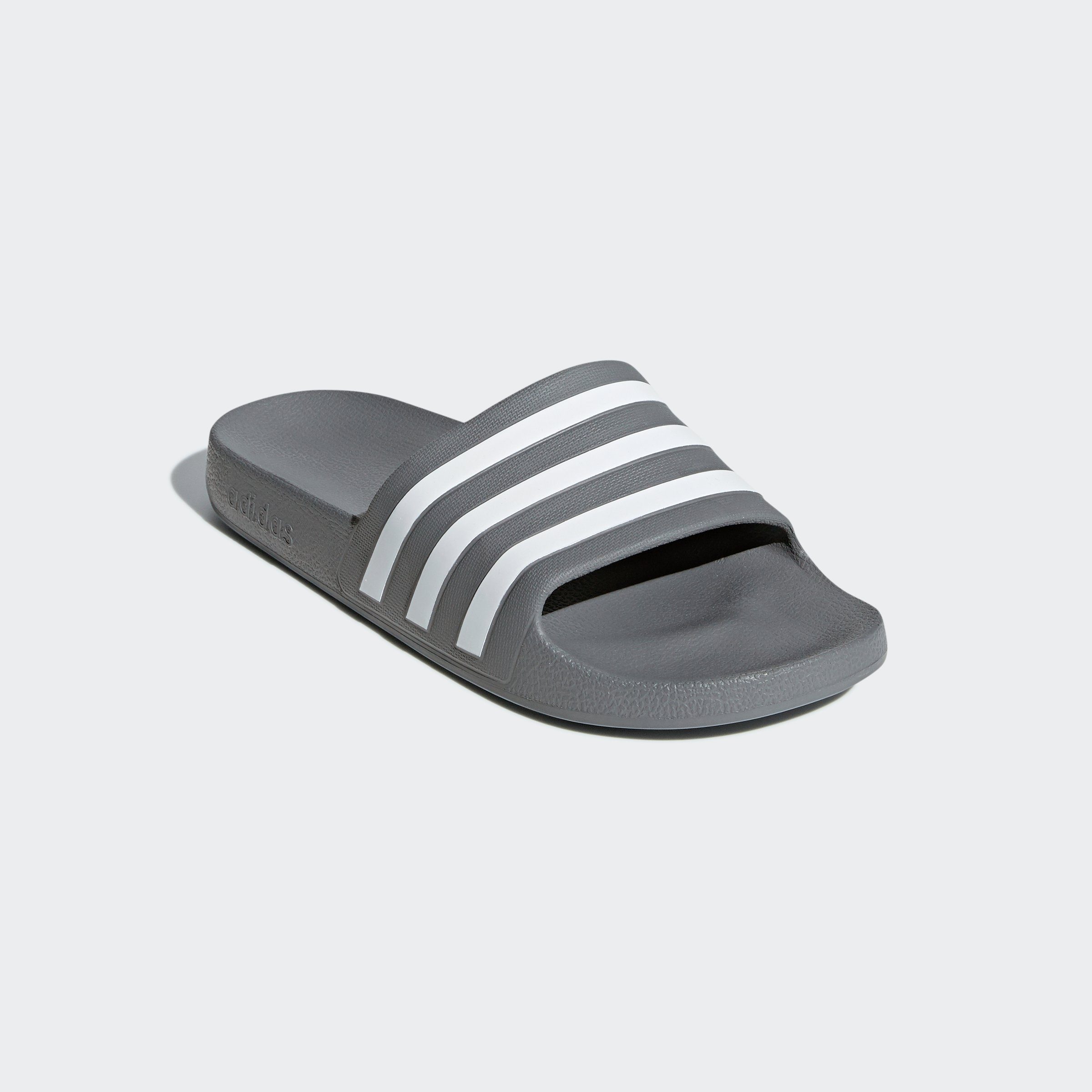 adidas Men's Adilette Aqua Slide Sandals Grey Three UK 9 Grey