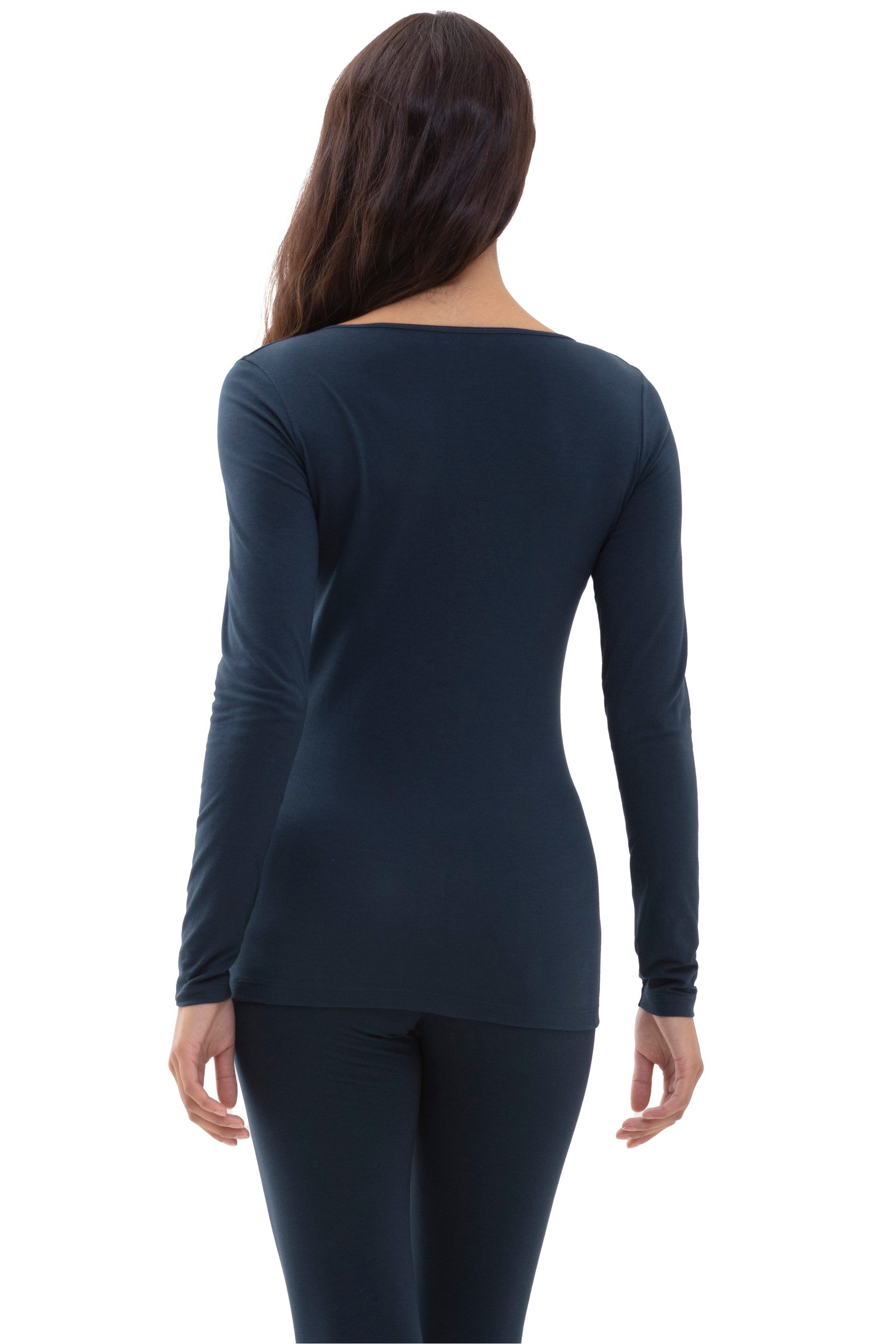 Mey Shirt met lange mouwen COTTON PURE Diepe, ronde hals