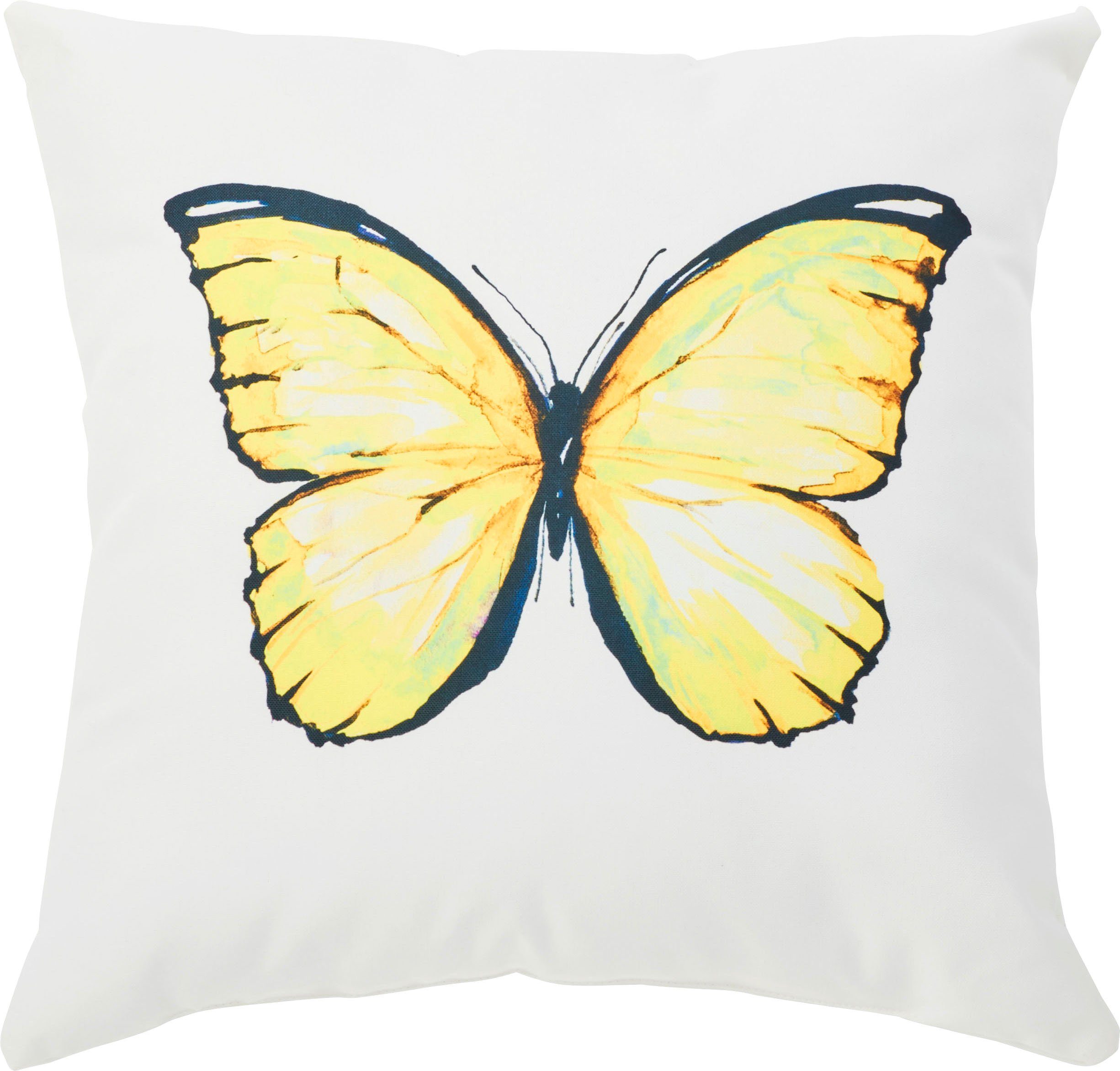 done. Sierkussen Butterfly Aan beide kanten gedessineerd outside kussen inclusief vulling (1 stuk) sierkussens wit