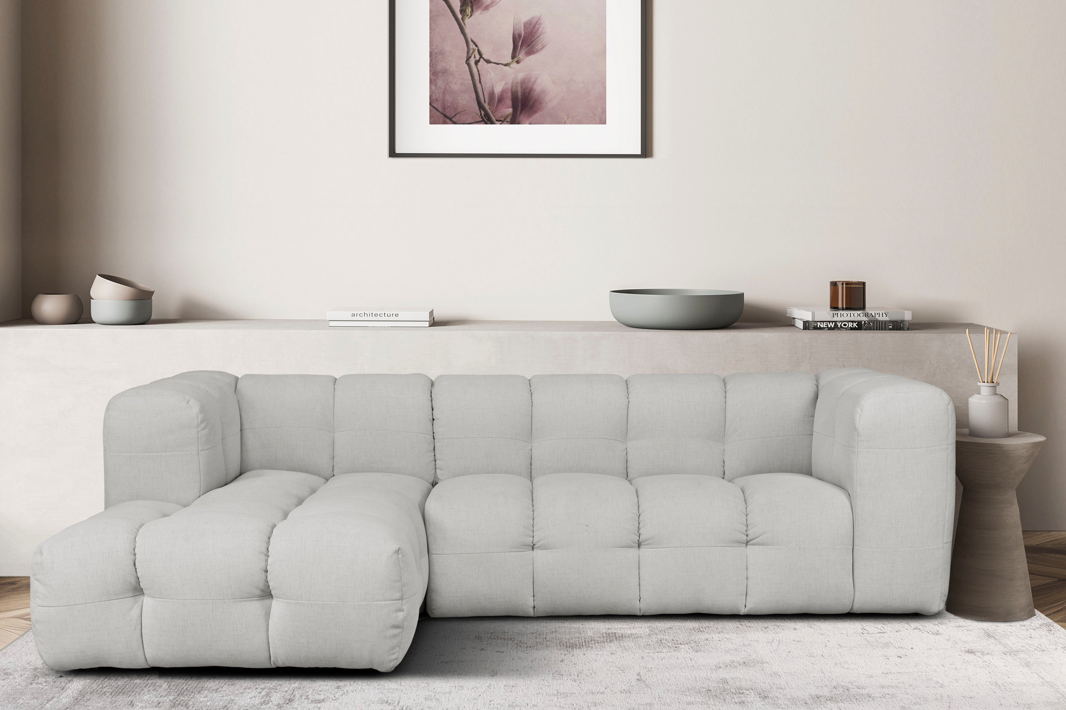 LeGer Home by Lena Gercke Hoekbank TALISHA L-vorm designerbank, moderne quilt, B/D/H: 276/178/75 cm