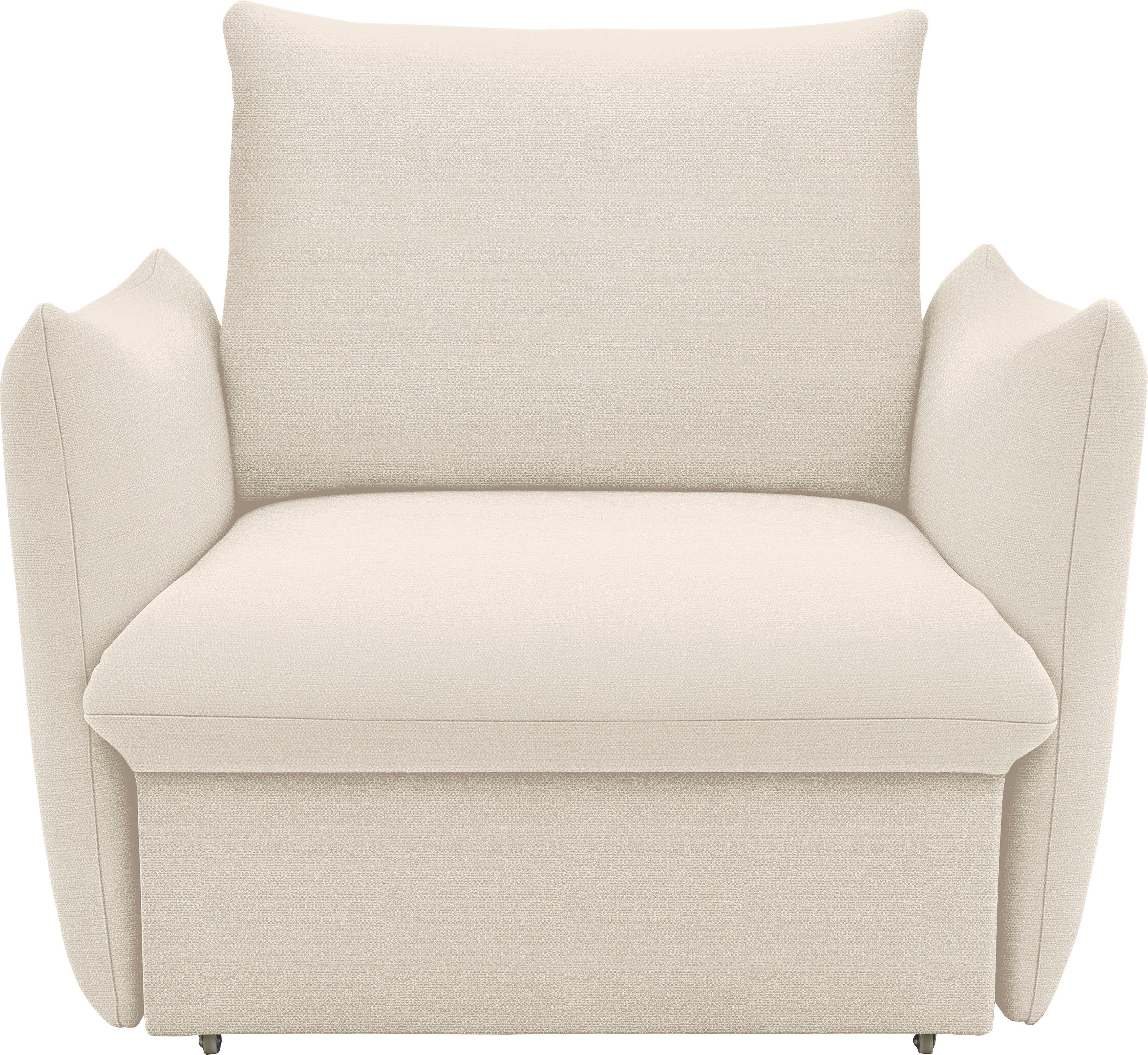 LOOKS BY WOLFGANG JOOP Fauteuil LOOKS XII Slaapstoel, Slaapfunctie Boxspringbekleding, met slaapfunctie, kussen-look fauteuils beige