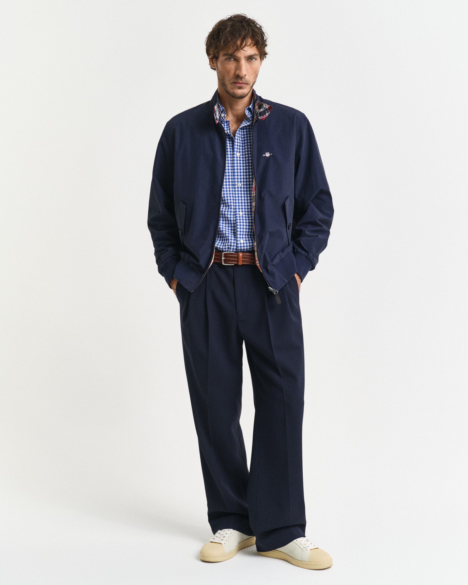 Gant Overhemd met korte mouwen Regular Fit Gingham Poplin Overhemd slijtvast easy care geruit