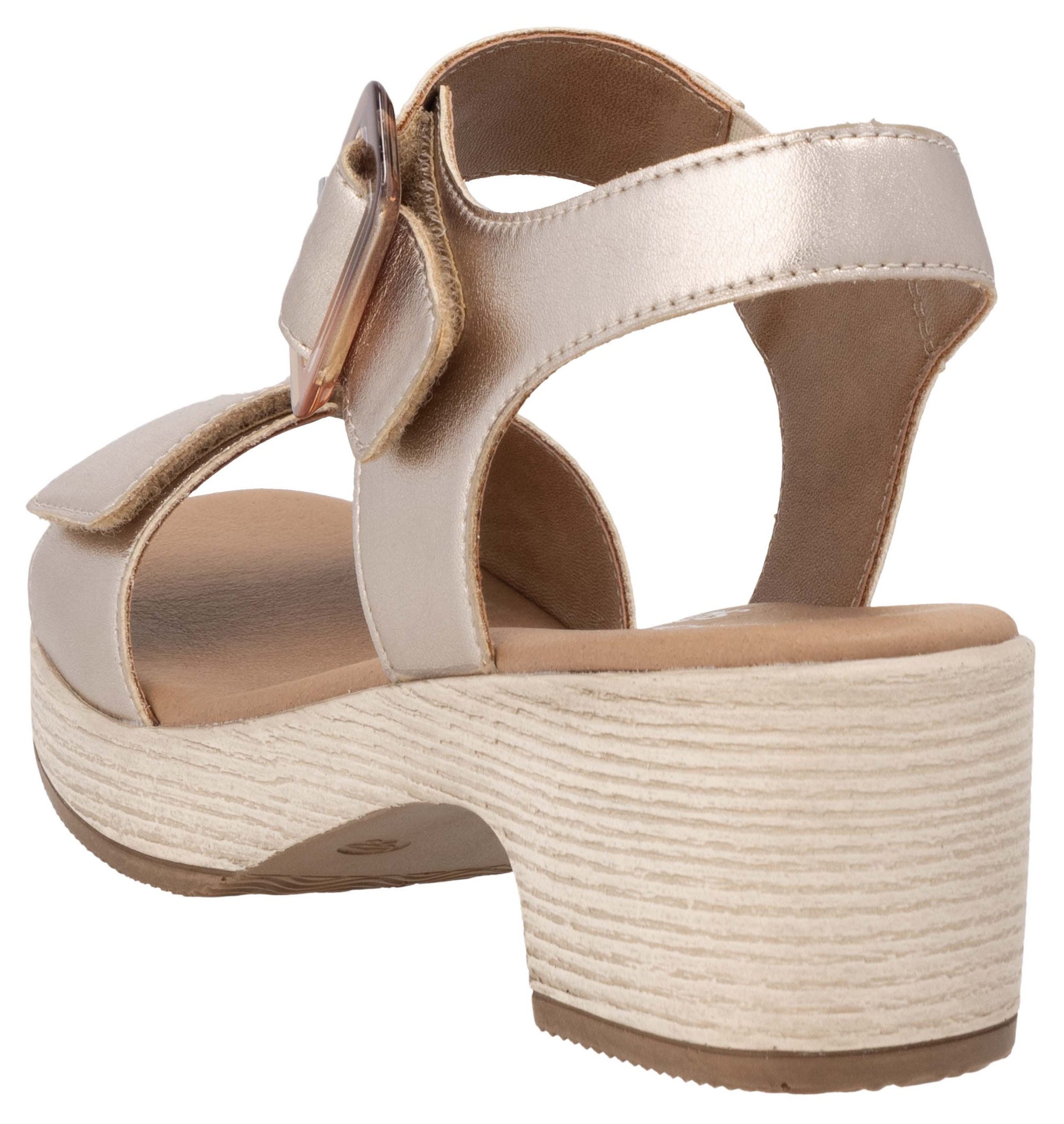 Remonte Sandaaltjes ELLE-Collection , blokhak, zomerschoen, sandaal met klittenbandsluitingen