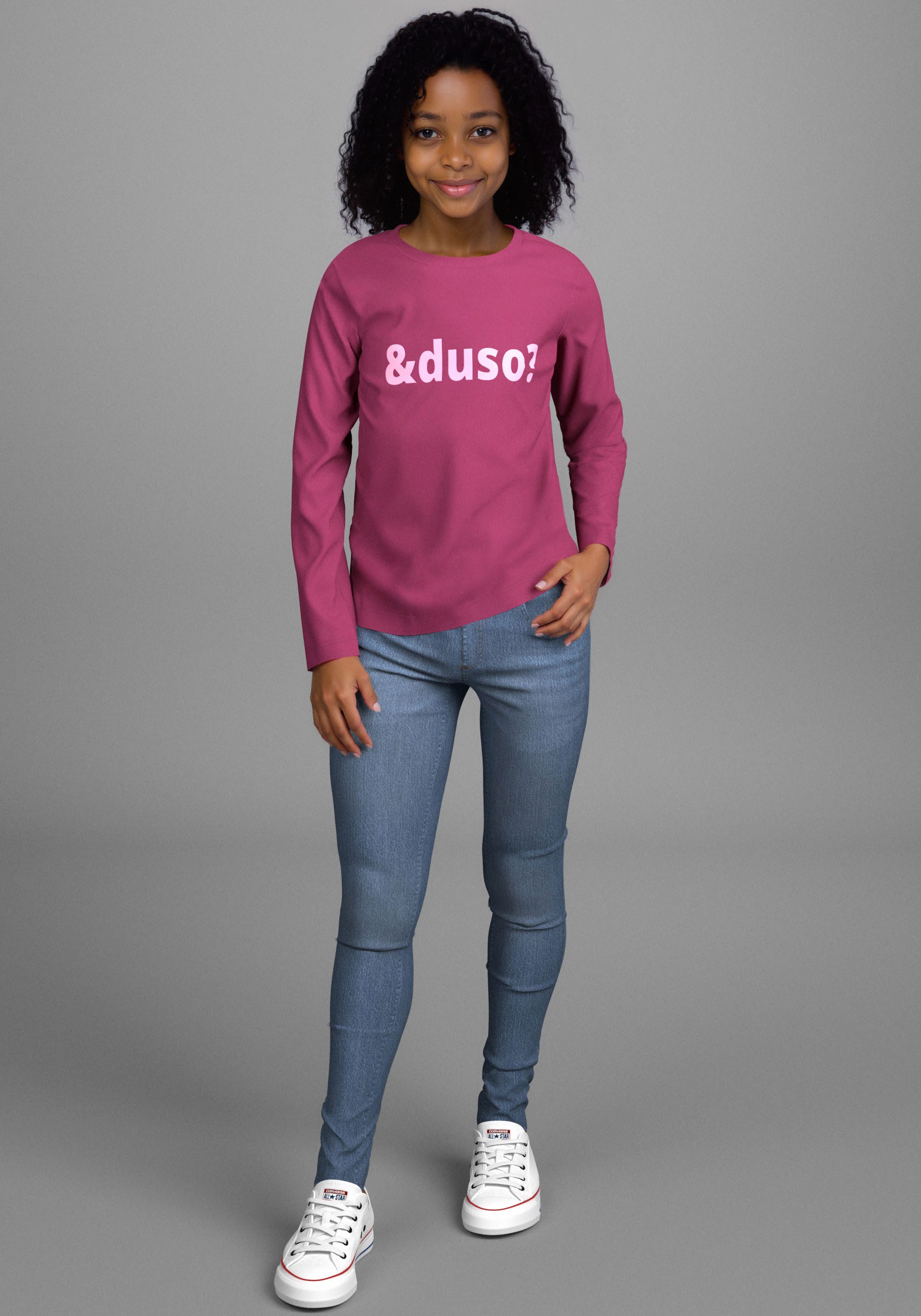 KIDSWORLD Shirt met lange mouwen Spruch: &duso?