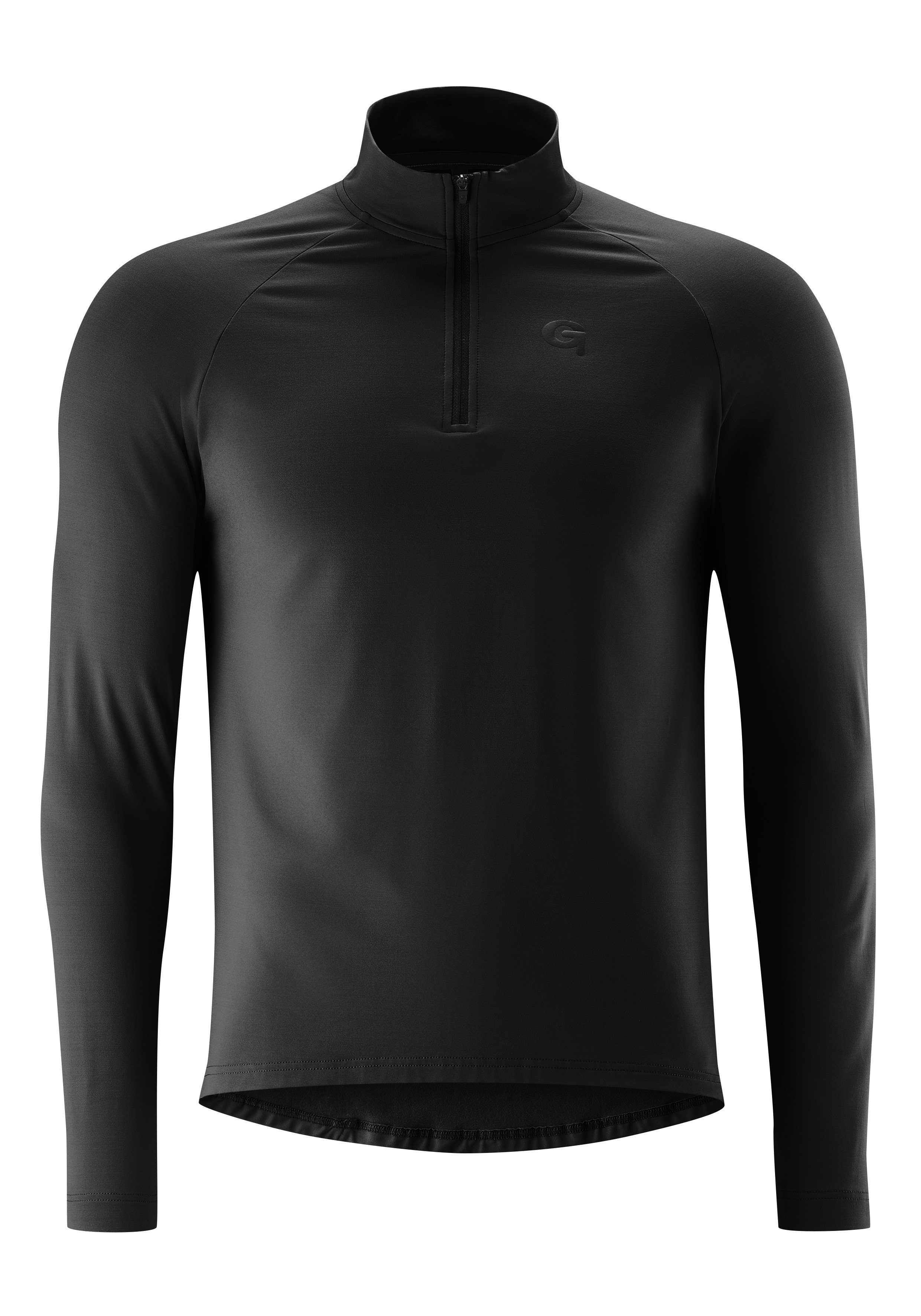 Gonso Fietsshirt Essential Jersey Longsleeve M Heren fiets-trui met lange mouwen, midlayer trui shirts maat L zwart