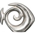 gilde decoratief figuur skulptur fisch pesca, silber decoratief object, van metaal, antiek-finish, maritiem, te bestellen in 2 maten, woonkamer (1 stuk) zilver