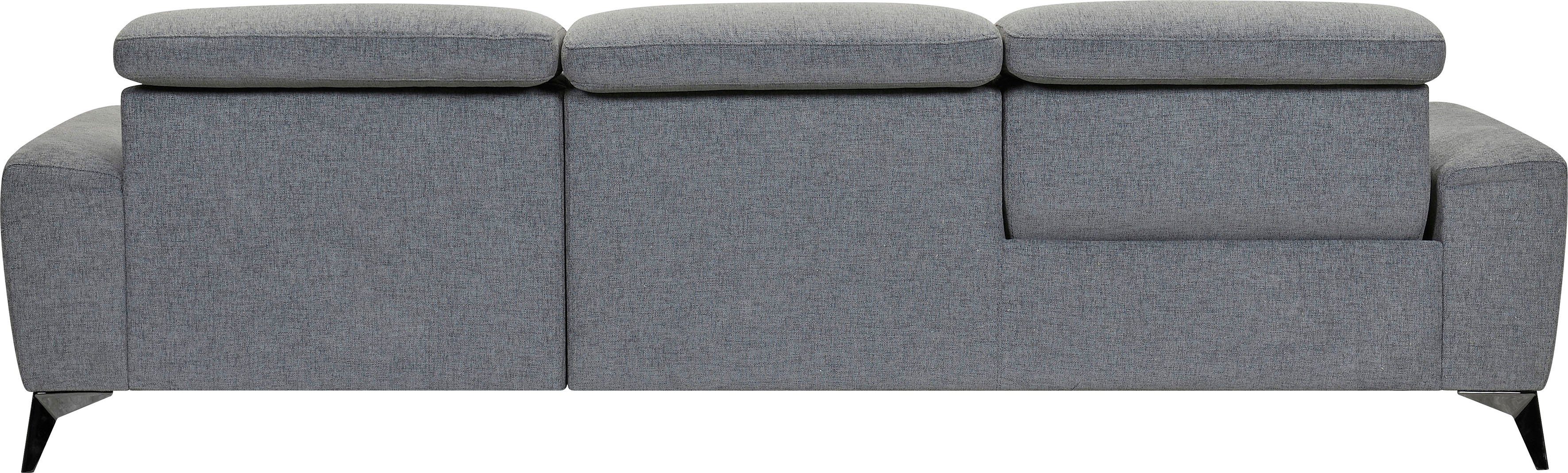 Places of Style Hoekbank Theron, L-vorm, 263 cm, elektrische relaxfunctie, usb-aansluiting, handmatig verstelbaar hoofdeind