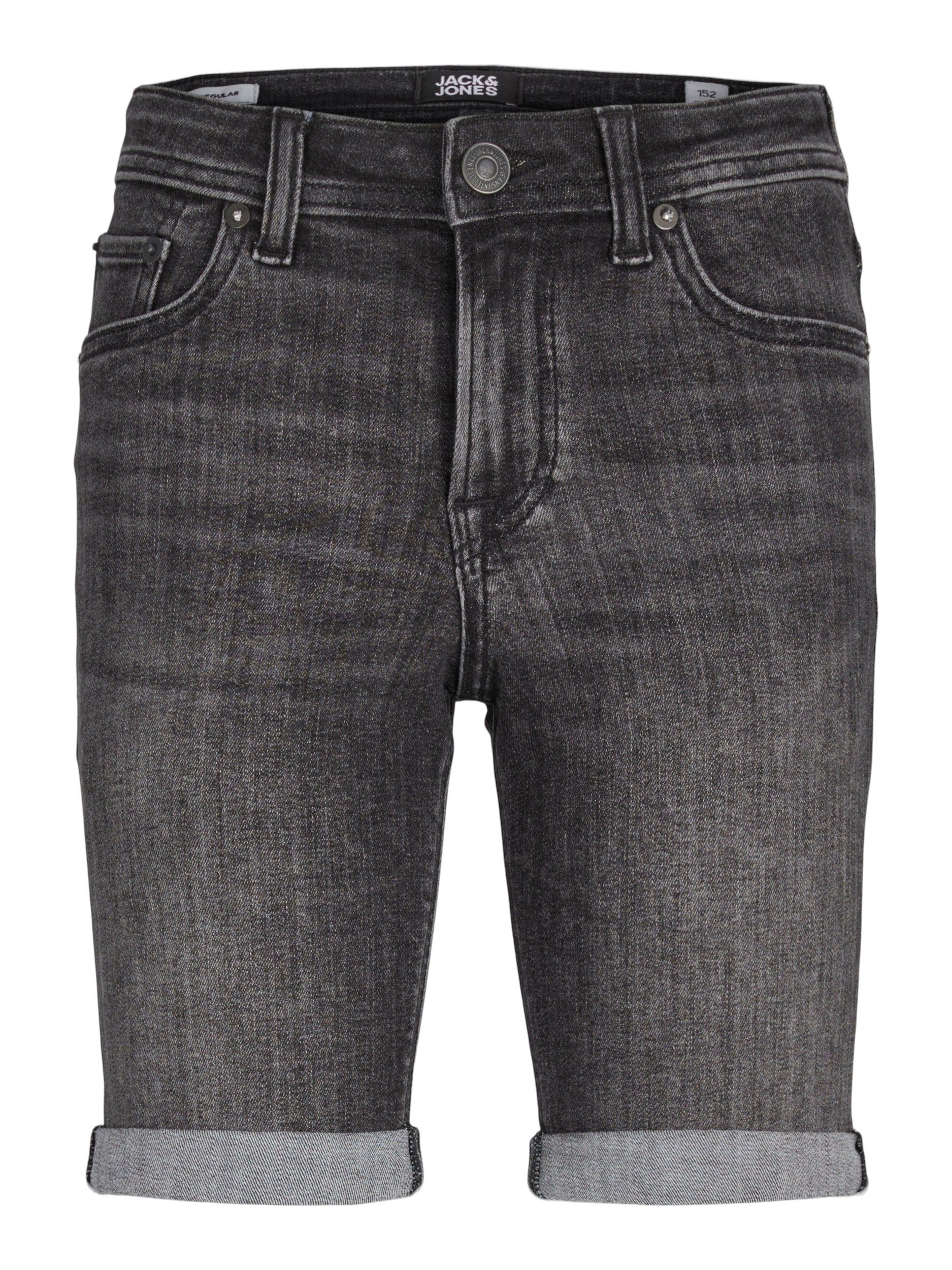 Jack & jones JUNIOR denim short JJIRICK JJORIGINAL black denim Korte broek Zwart Jongens Stretchdenim 152